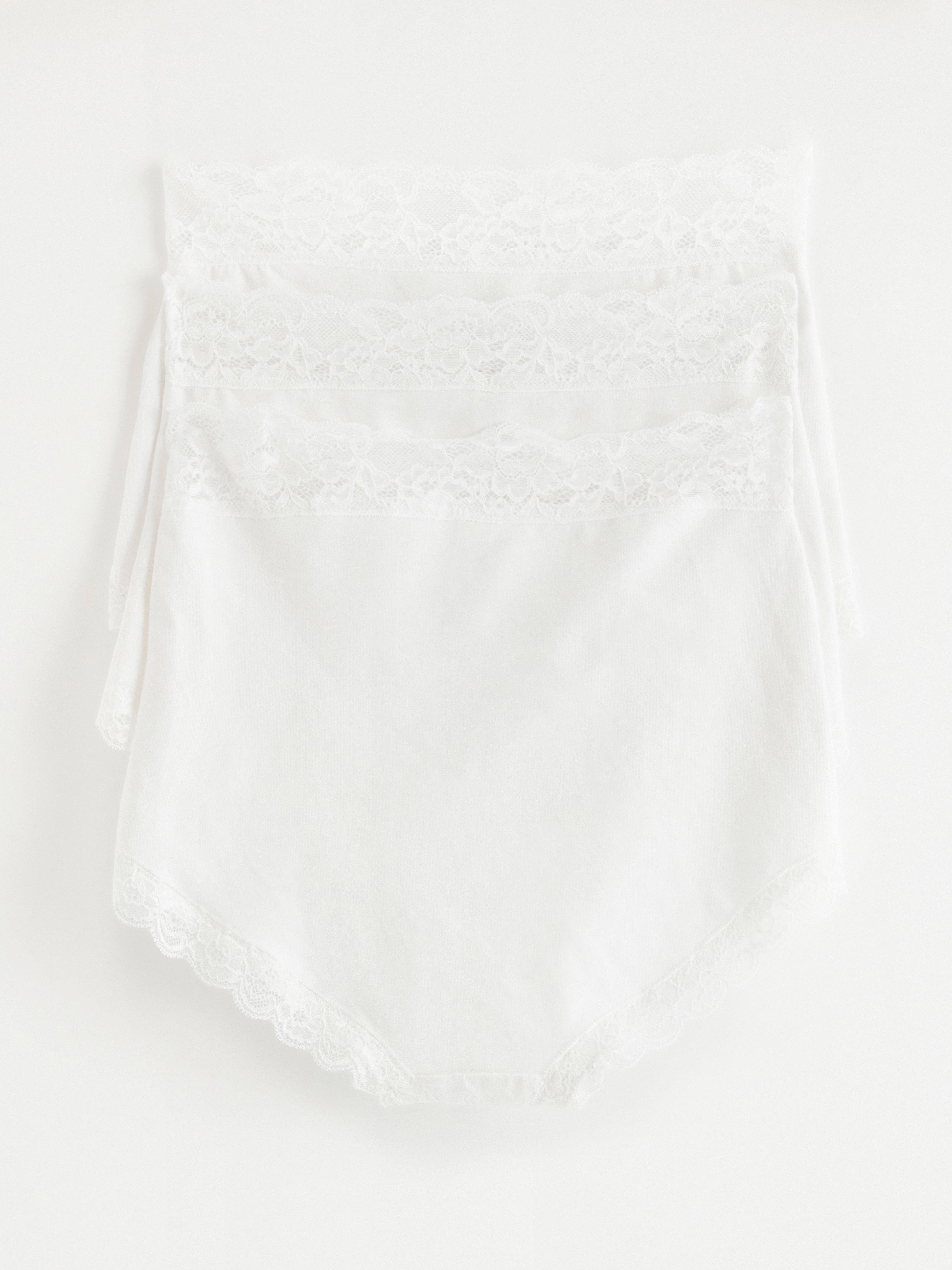 3-pack high waist briefs White