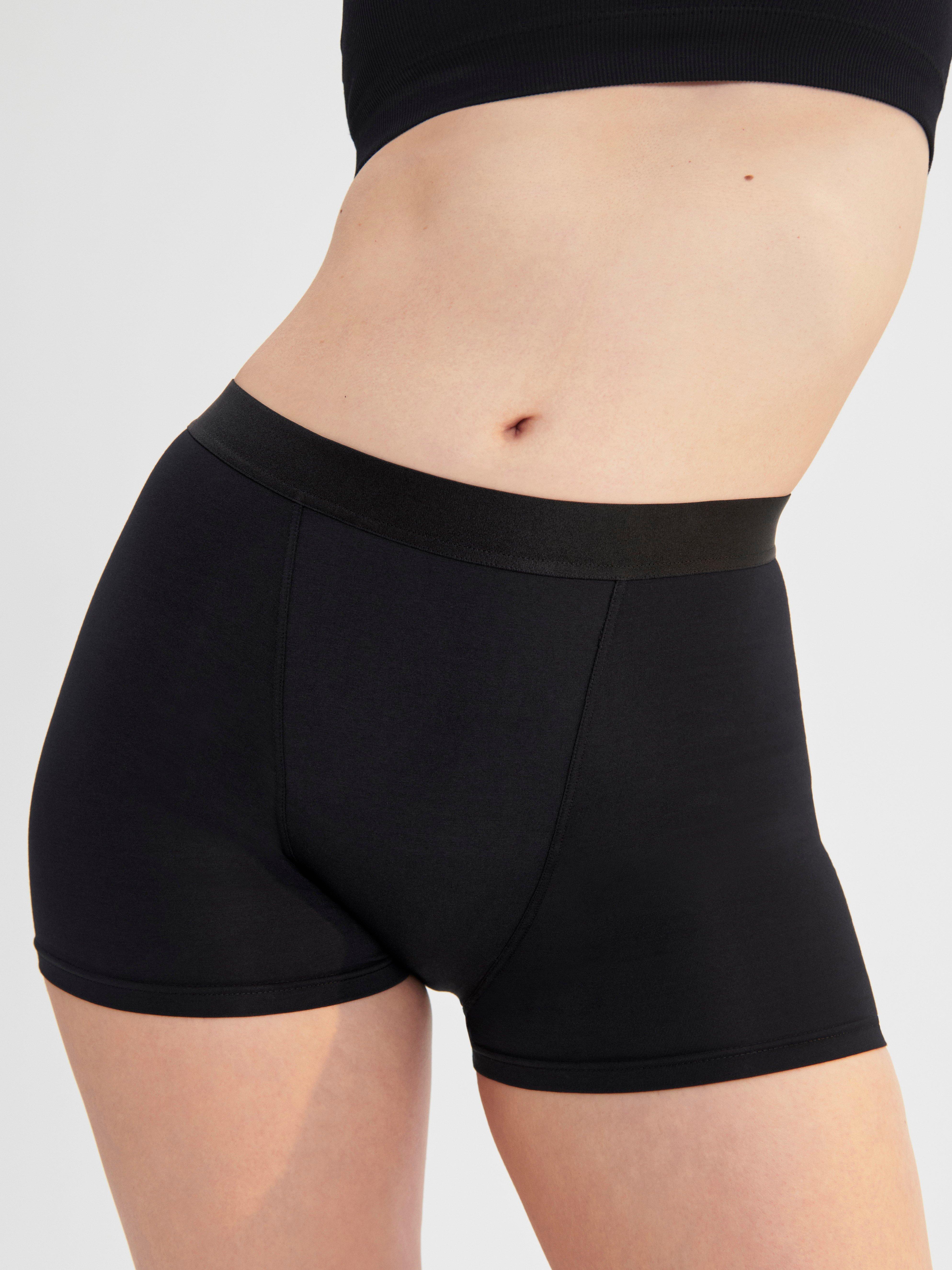 Engineered Boxer Super Period Proof - Period Panty with extended gusset Black