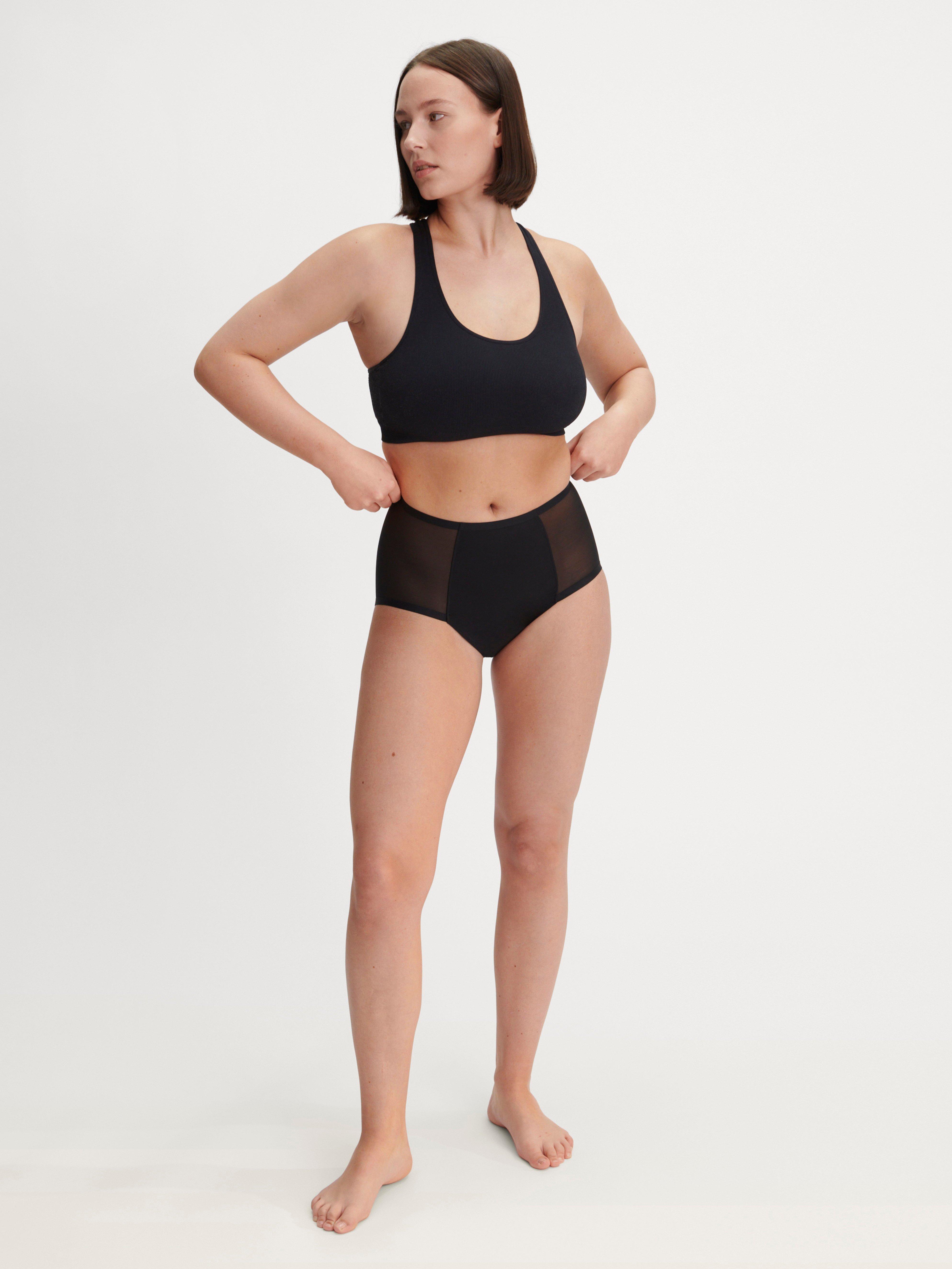 Engineered High Waist Mesh Period Proof – Period Panty Medium Absorbency Black