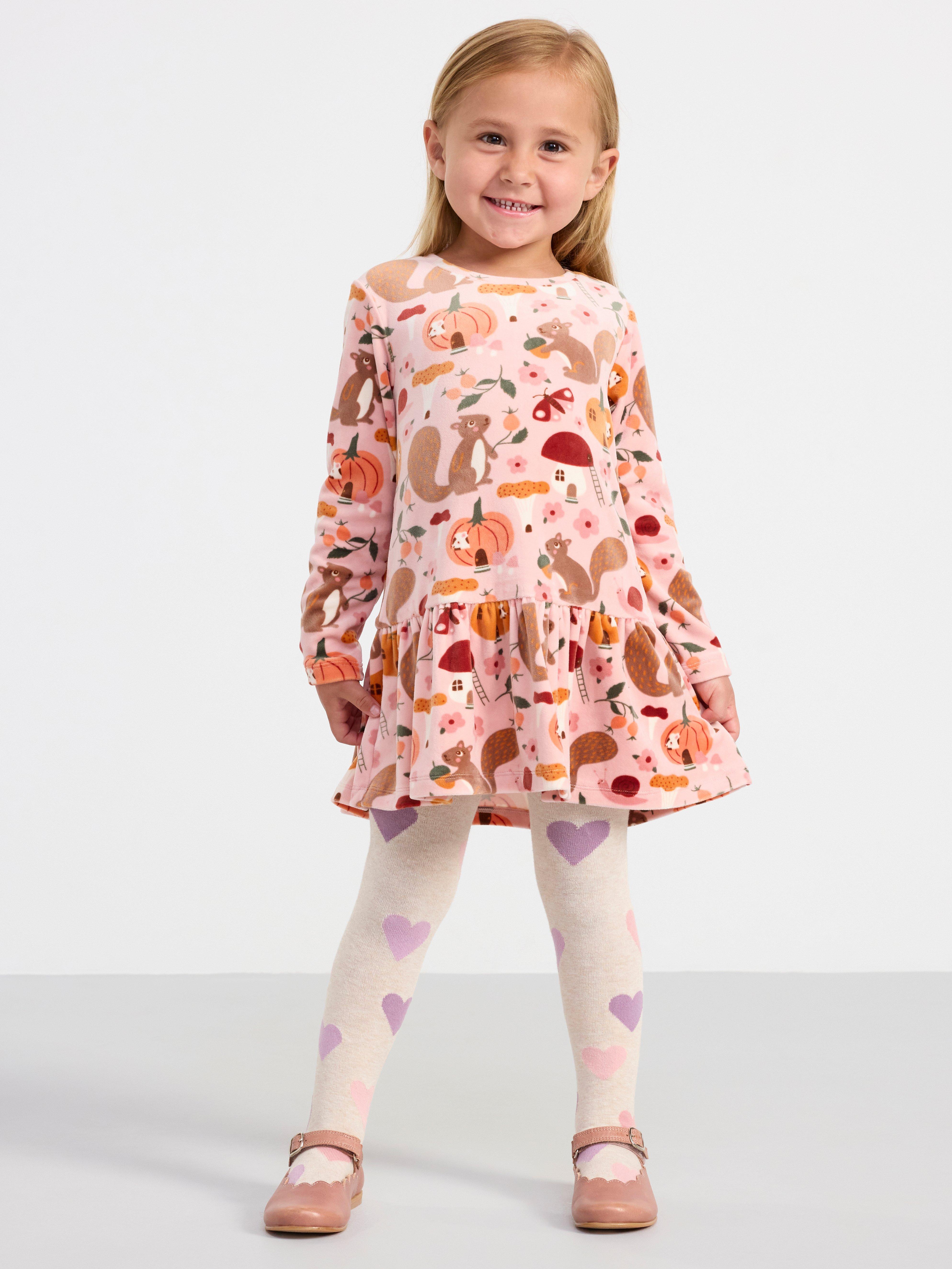 Tunic in velour with print Dusty Pink