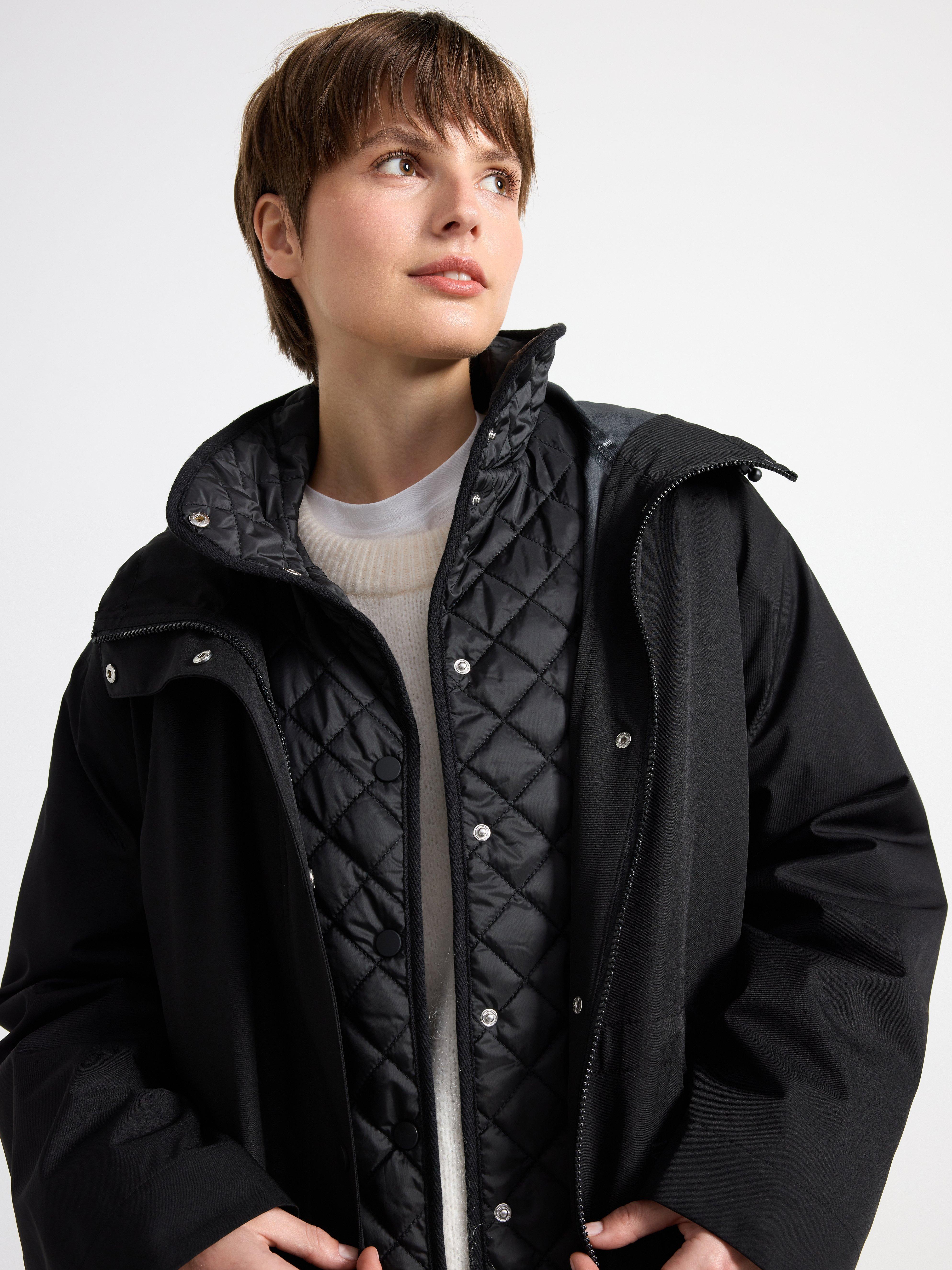 Waterproof parka with inner jacket Black