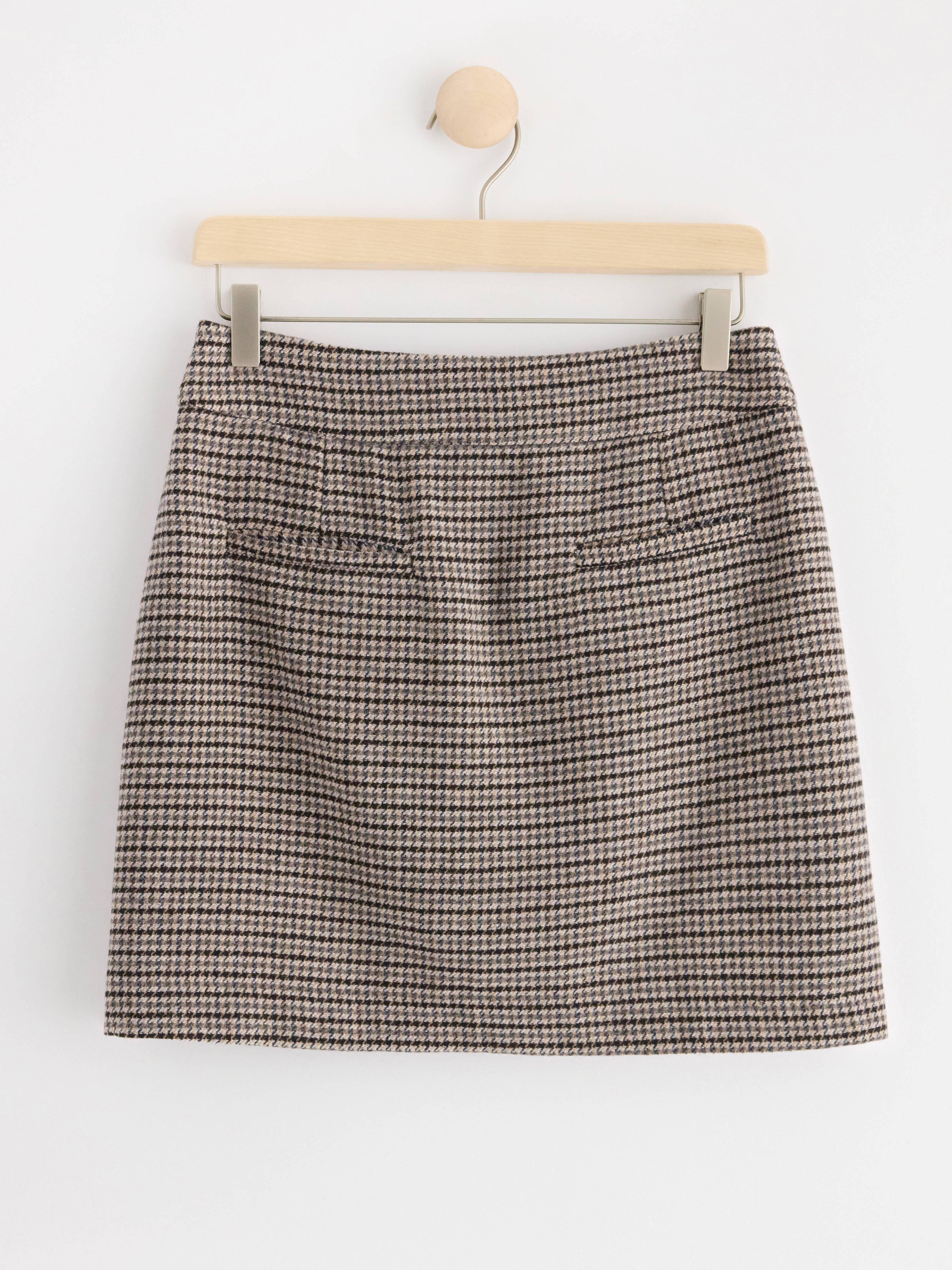 Checked mini skirt Light Dusty Grey