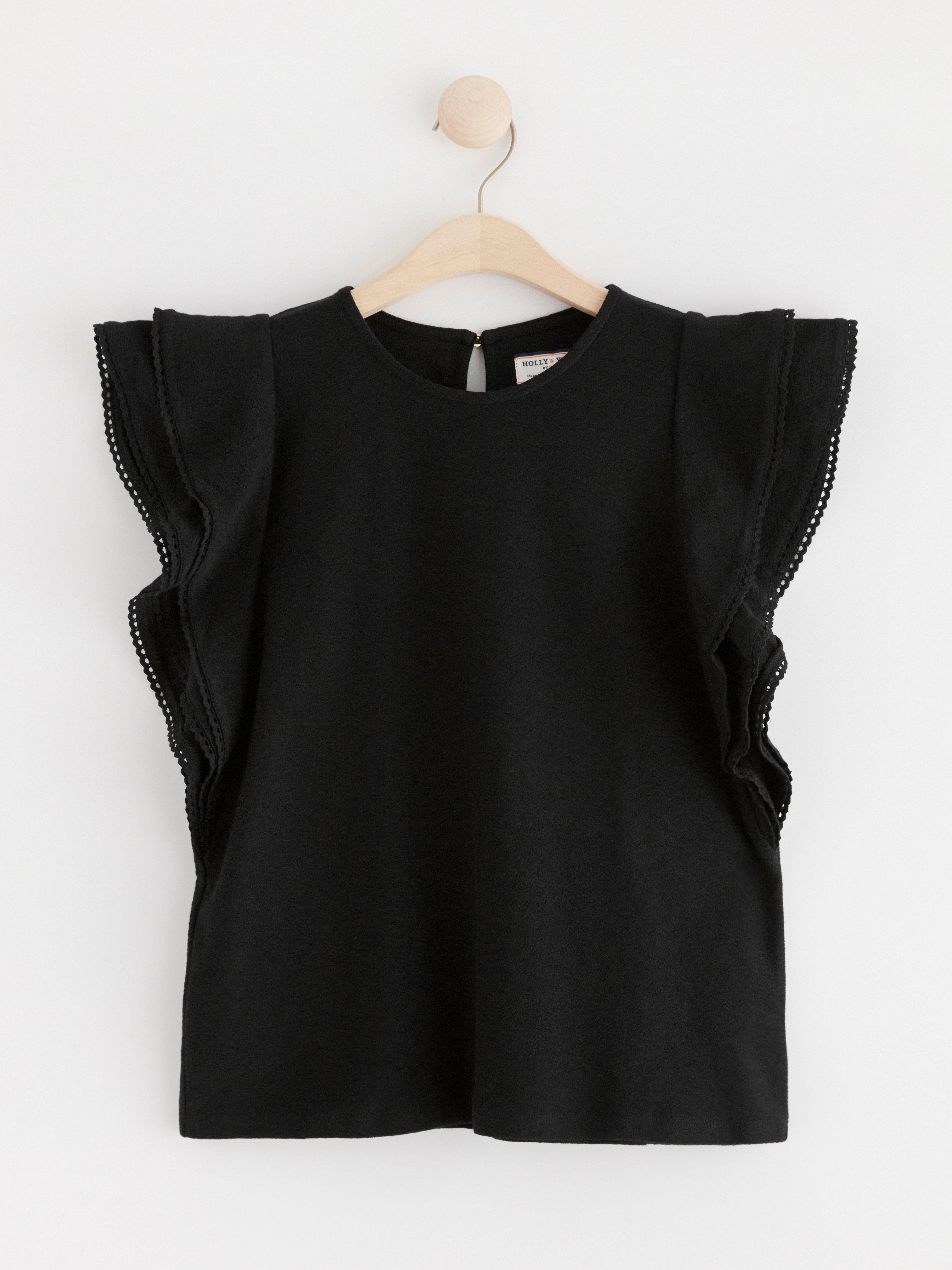 Top with flounces Black