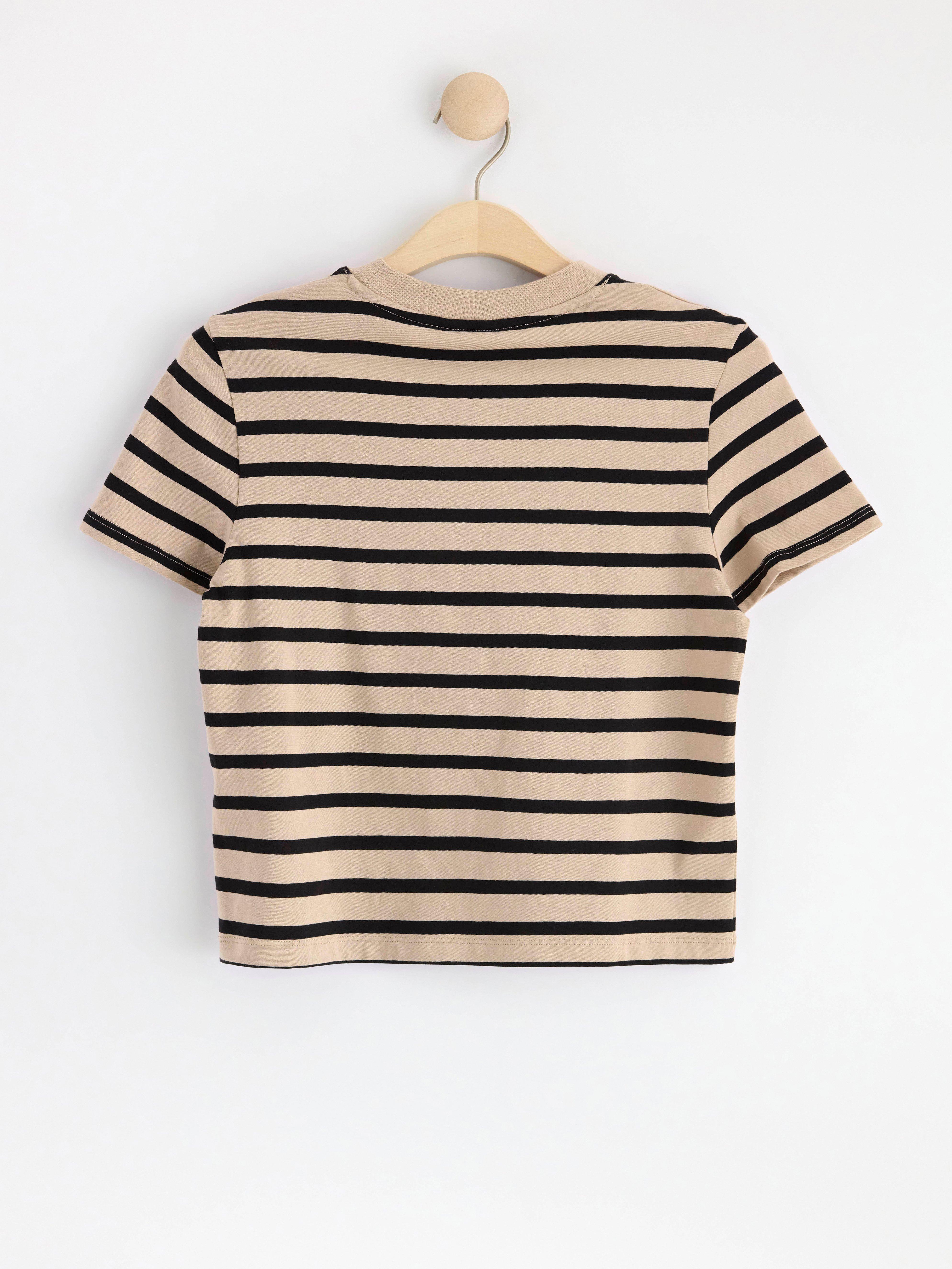Short sleeve cotton t-shirt Beige