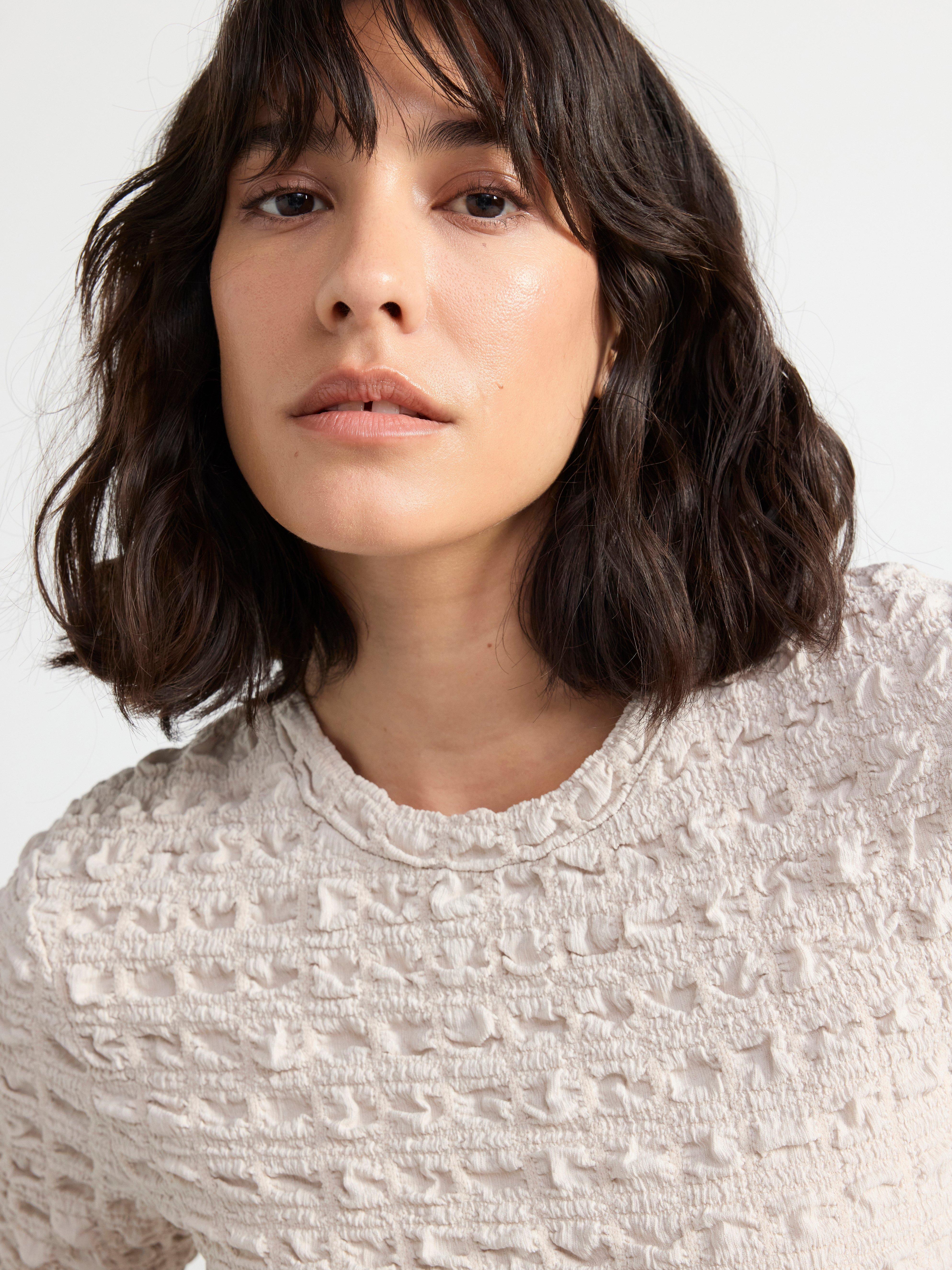 Top  crinkled Light Beige