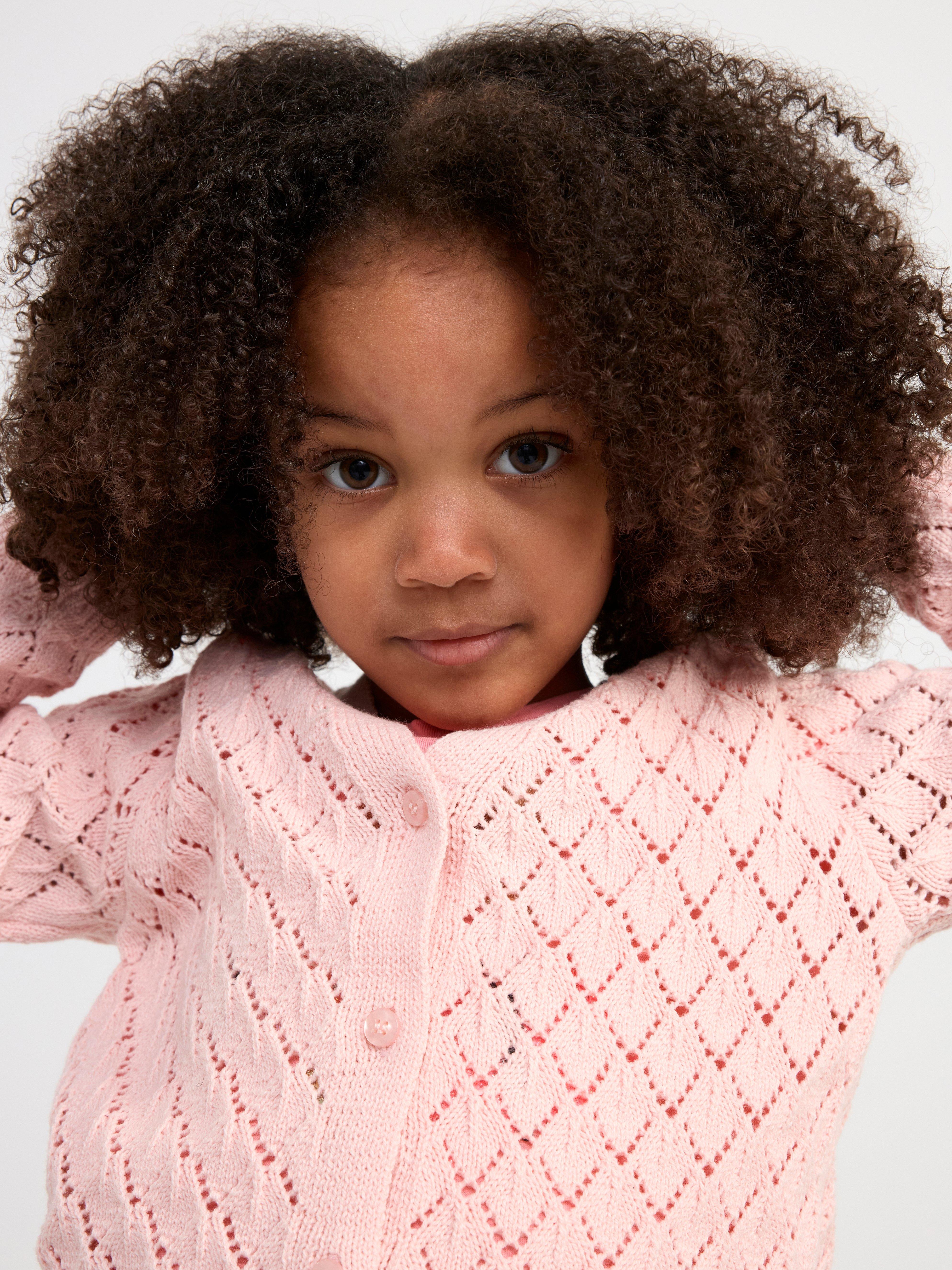 Pattern knitted cardigan Light Dusty Pink