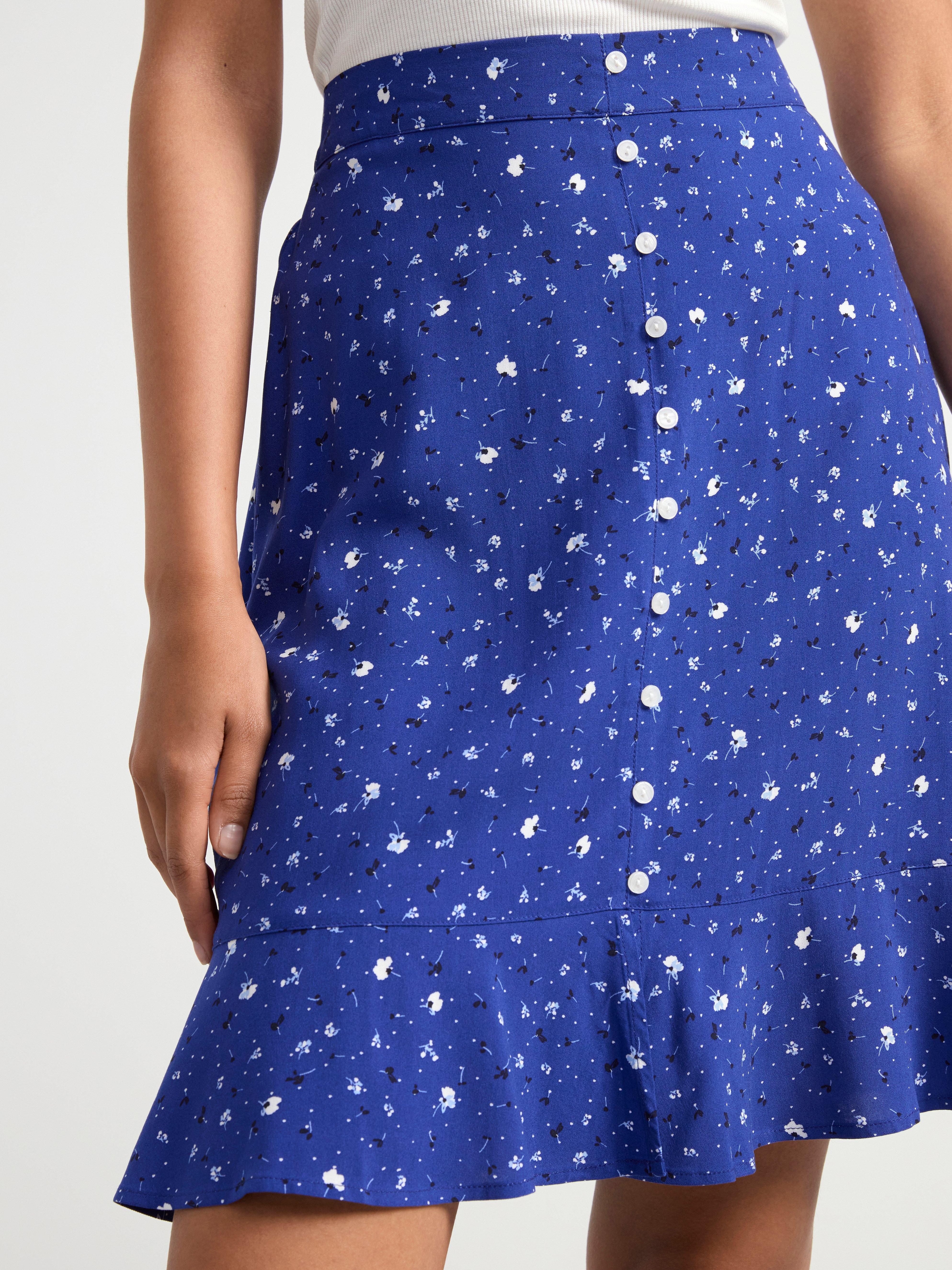 Floral mini skirt Blue