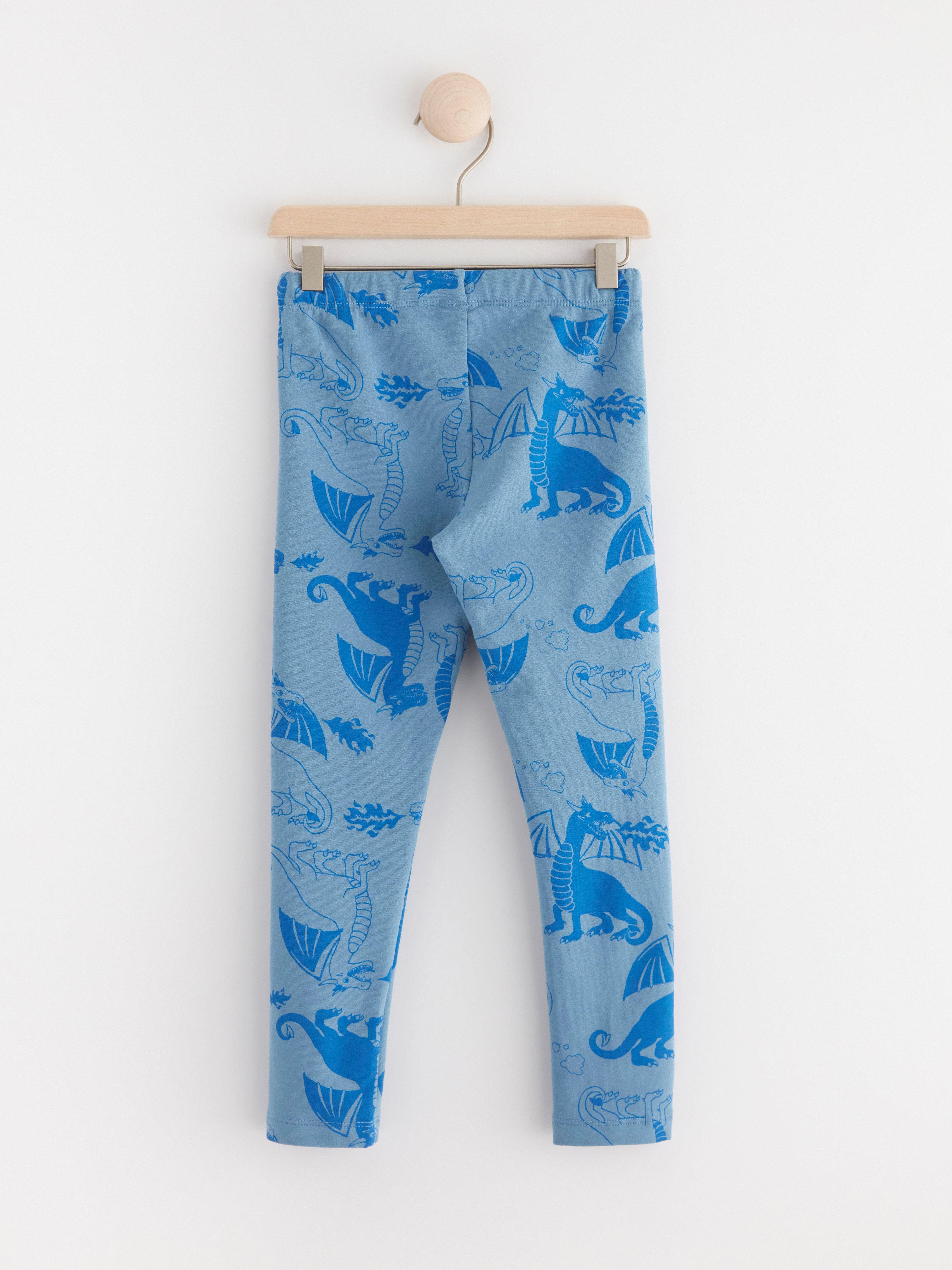 Leggings with dragons Light Dusty Blue