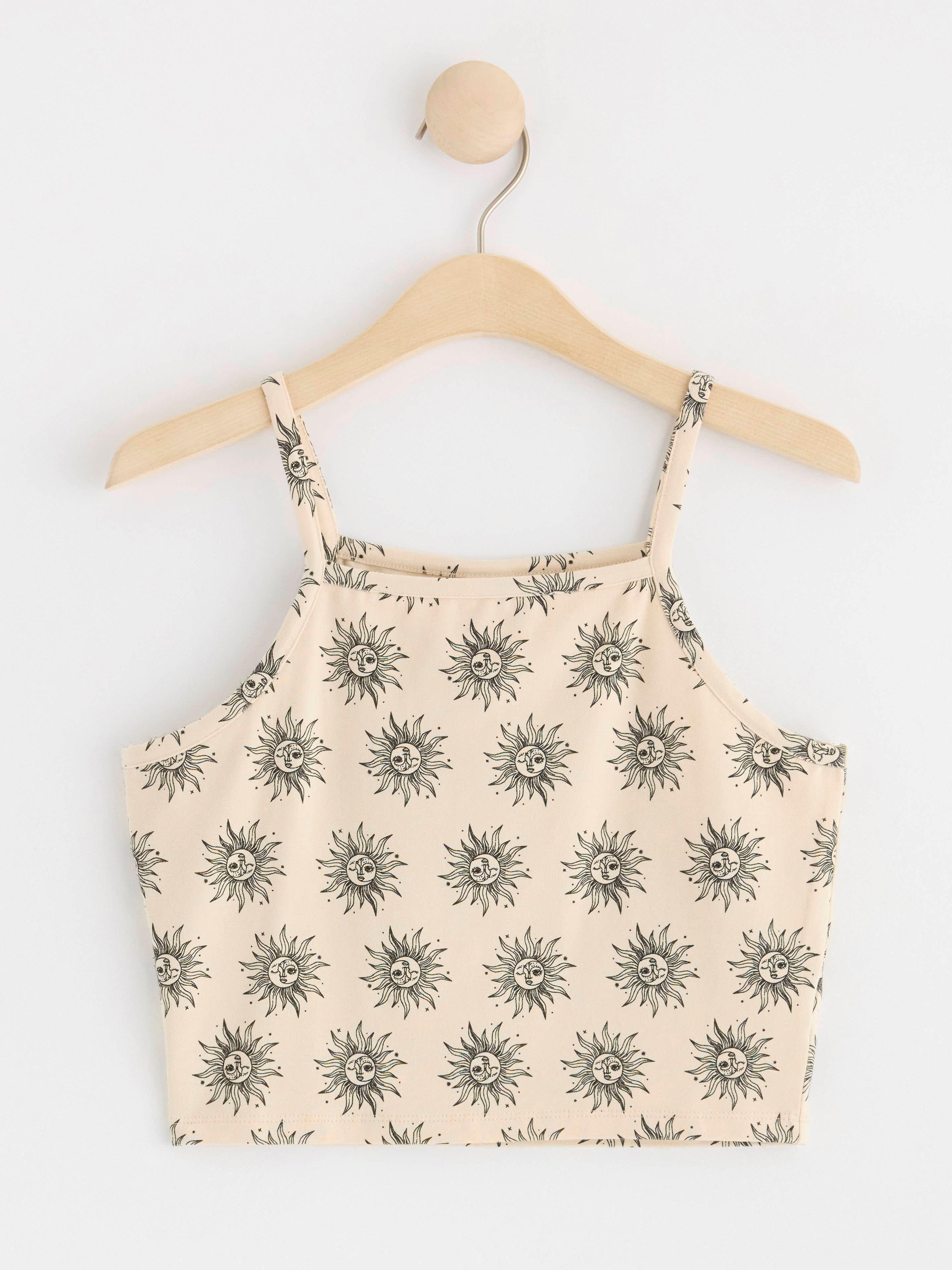 Tank top with slim shoulder straps Light Beige
