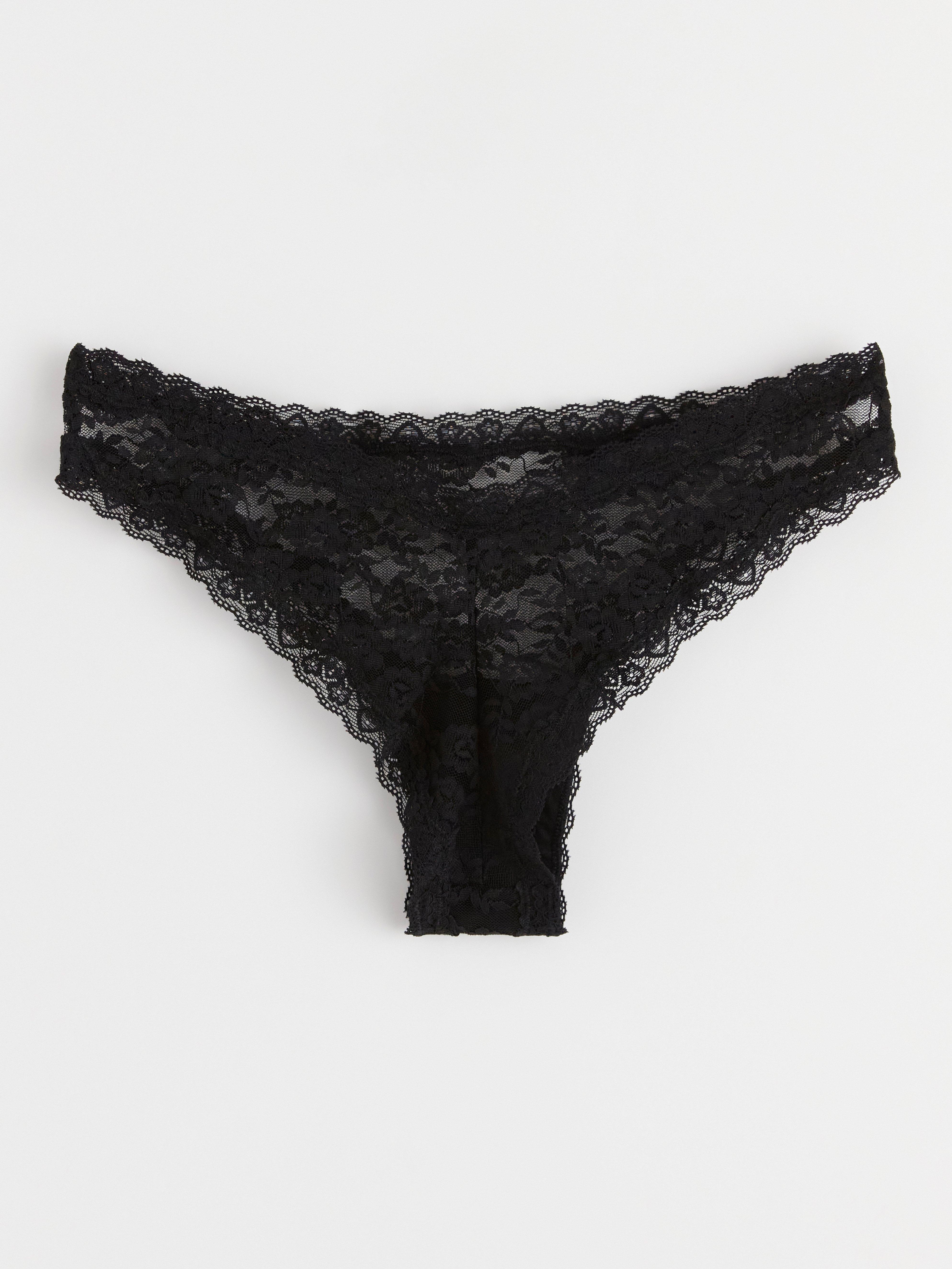 Brazilian lace briefs low waist Black