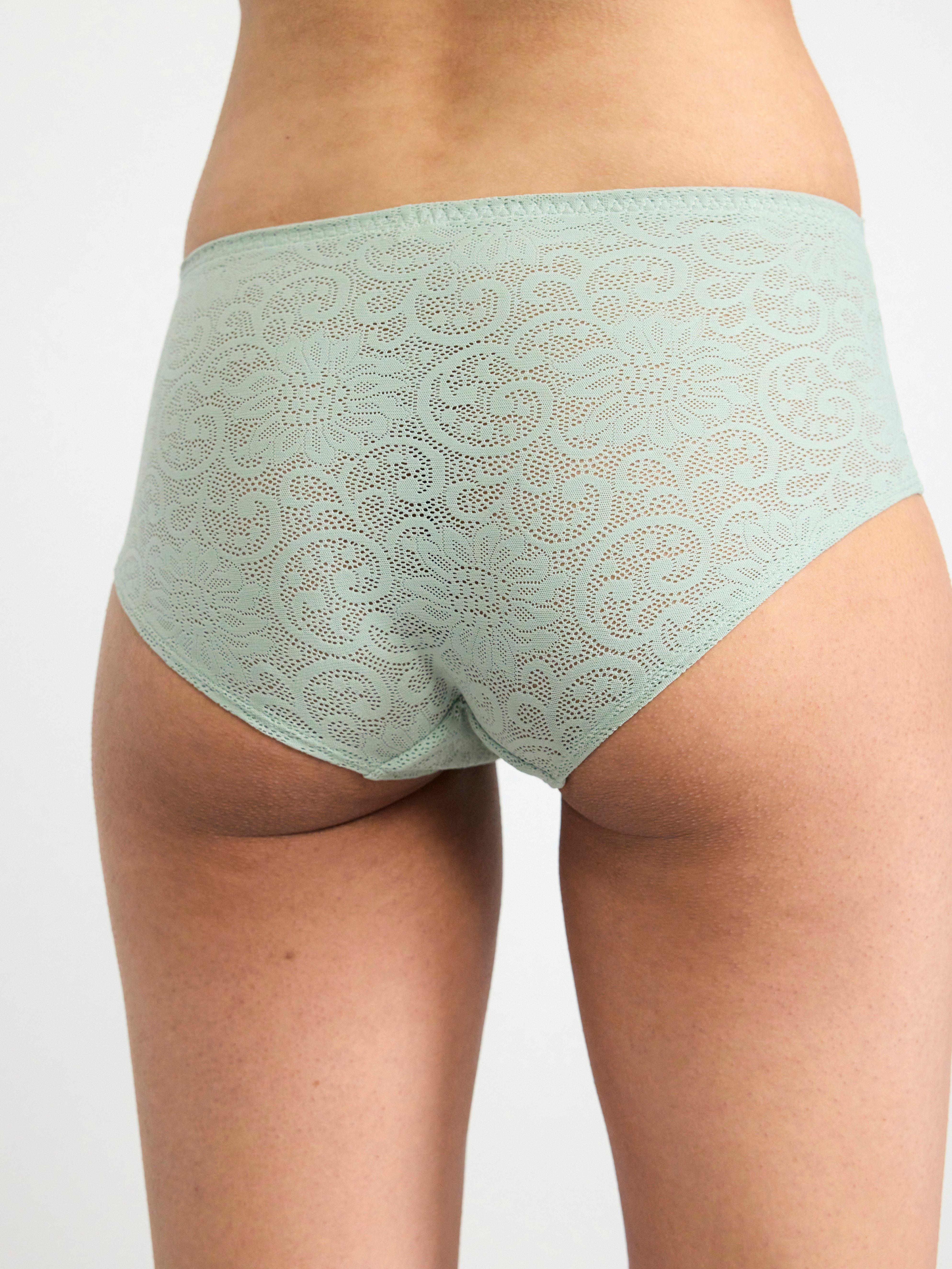 Regular waist brief with lace Light Dusty Green