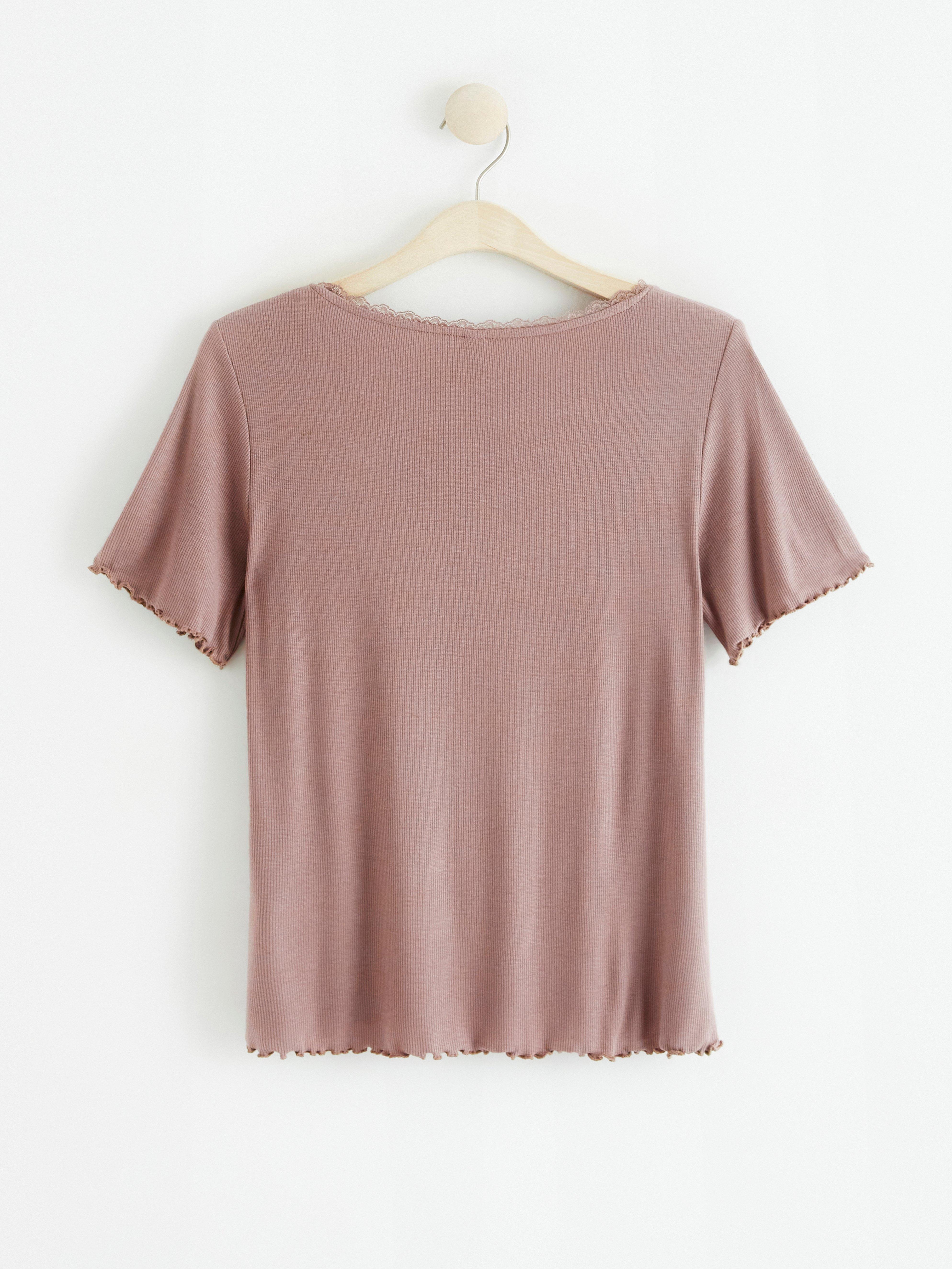 Short sleeve pyjama top Dark Dusty Pink