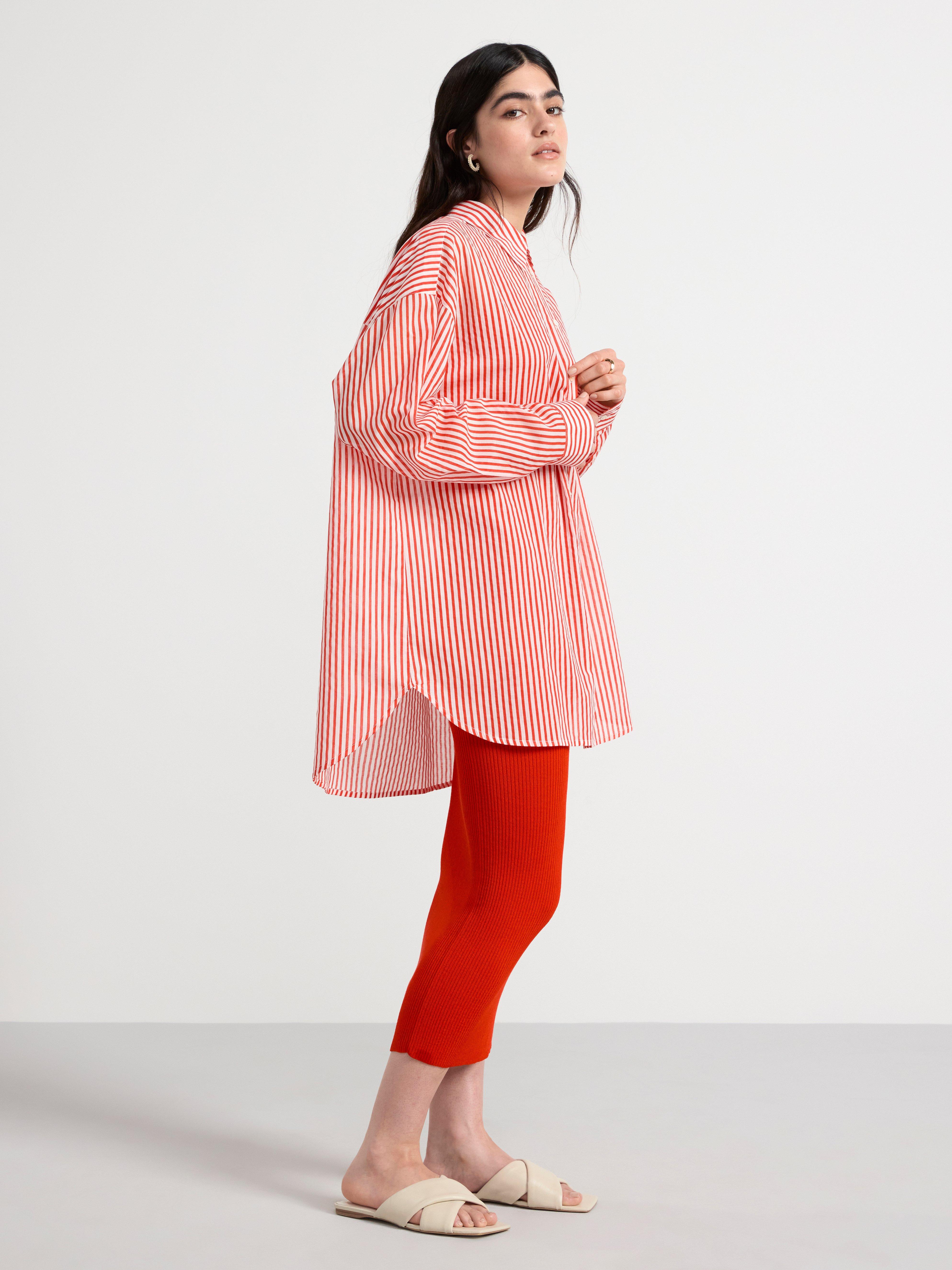 Long sleeve cotton shirt Red