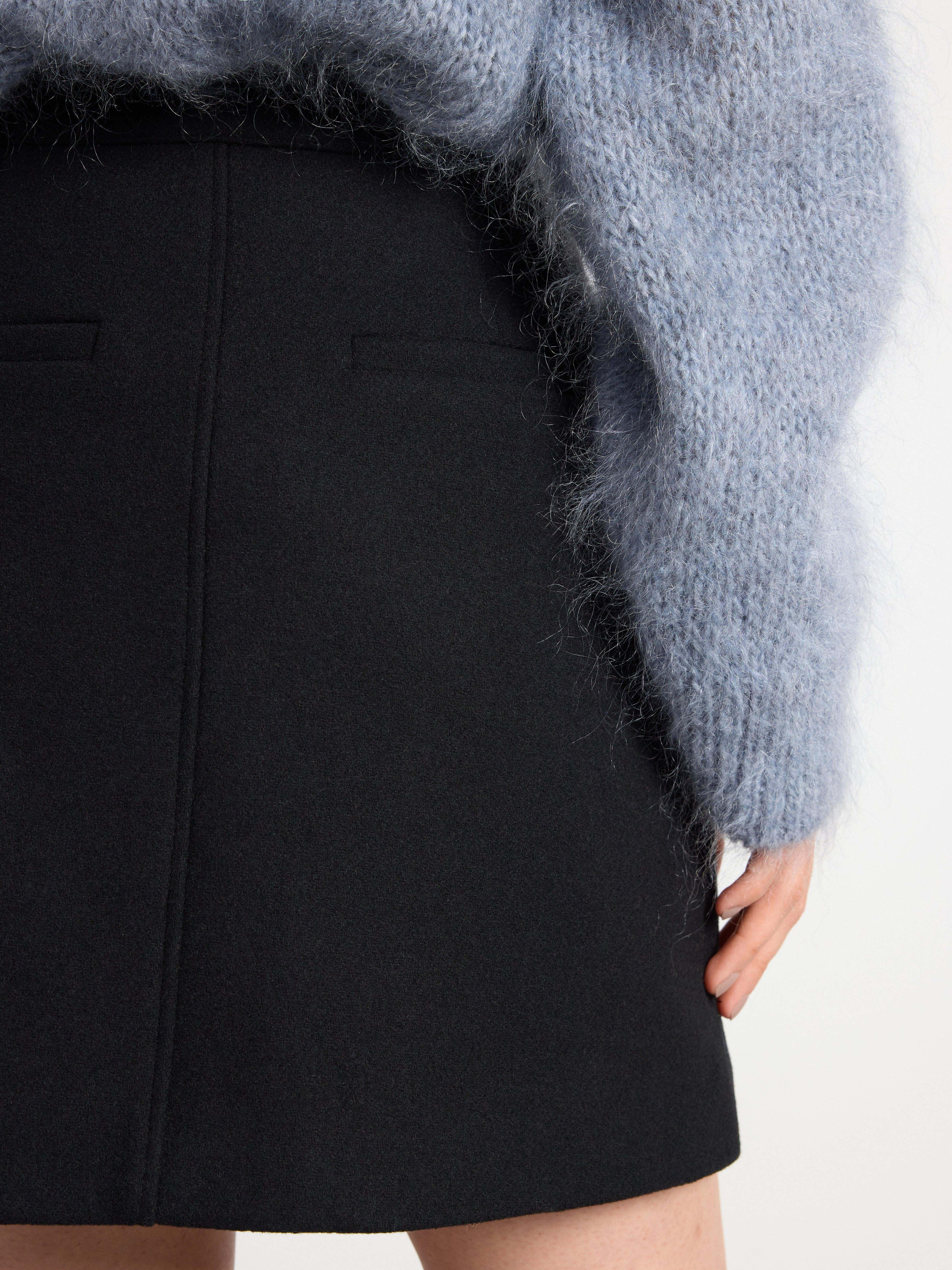 Skirt in wool blend Black