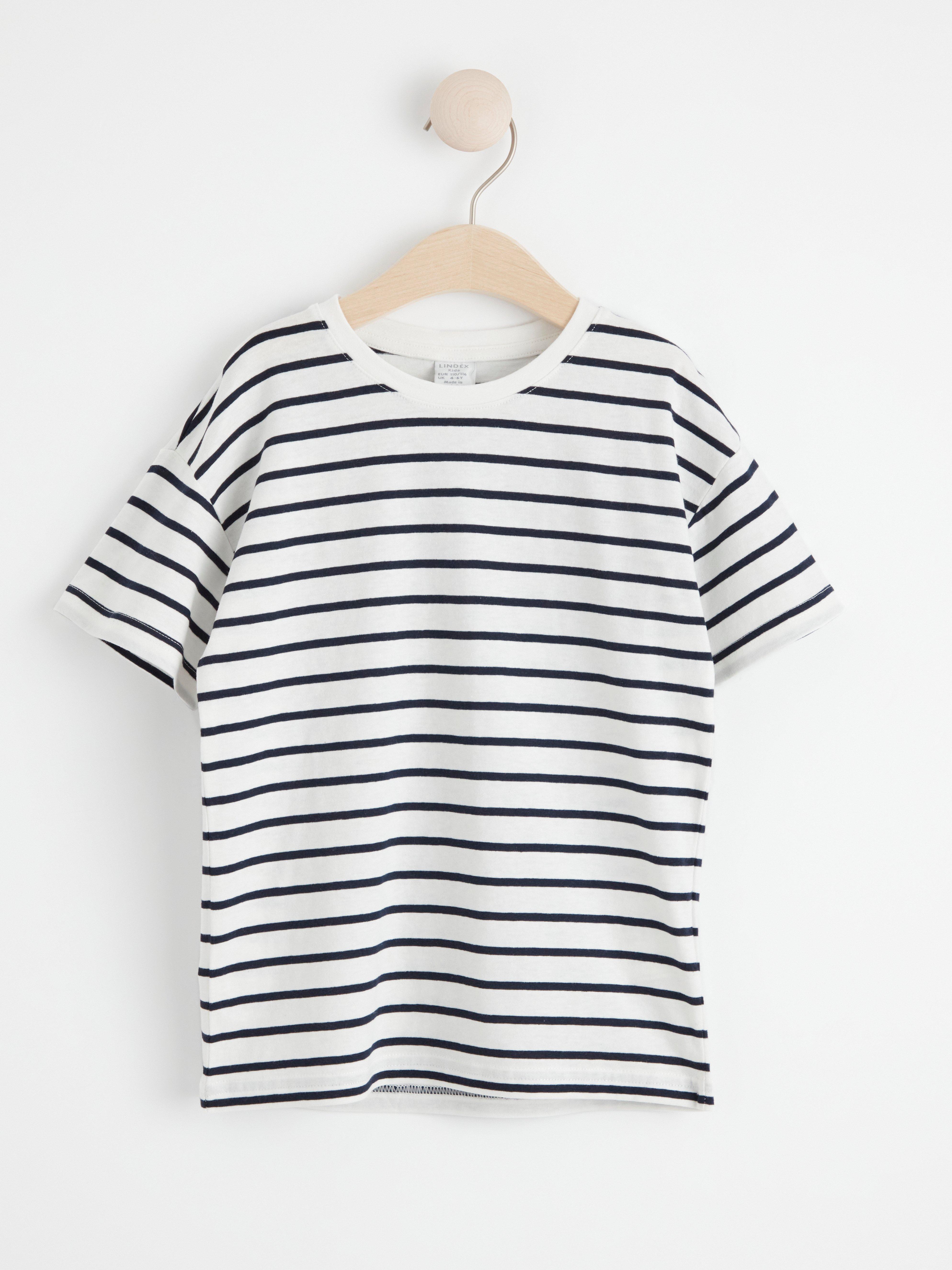 Oversize t-shirt with stripes Dark Navy
