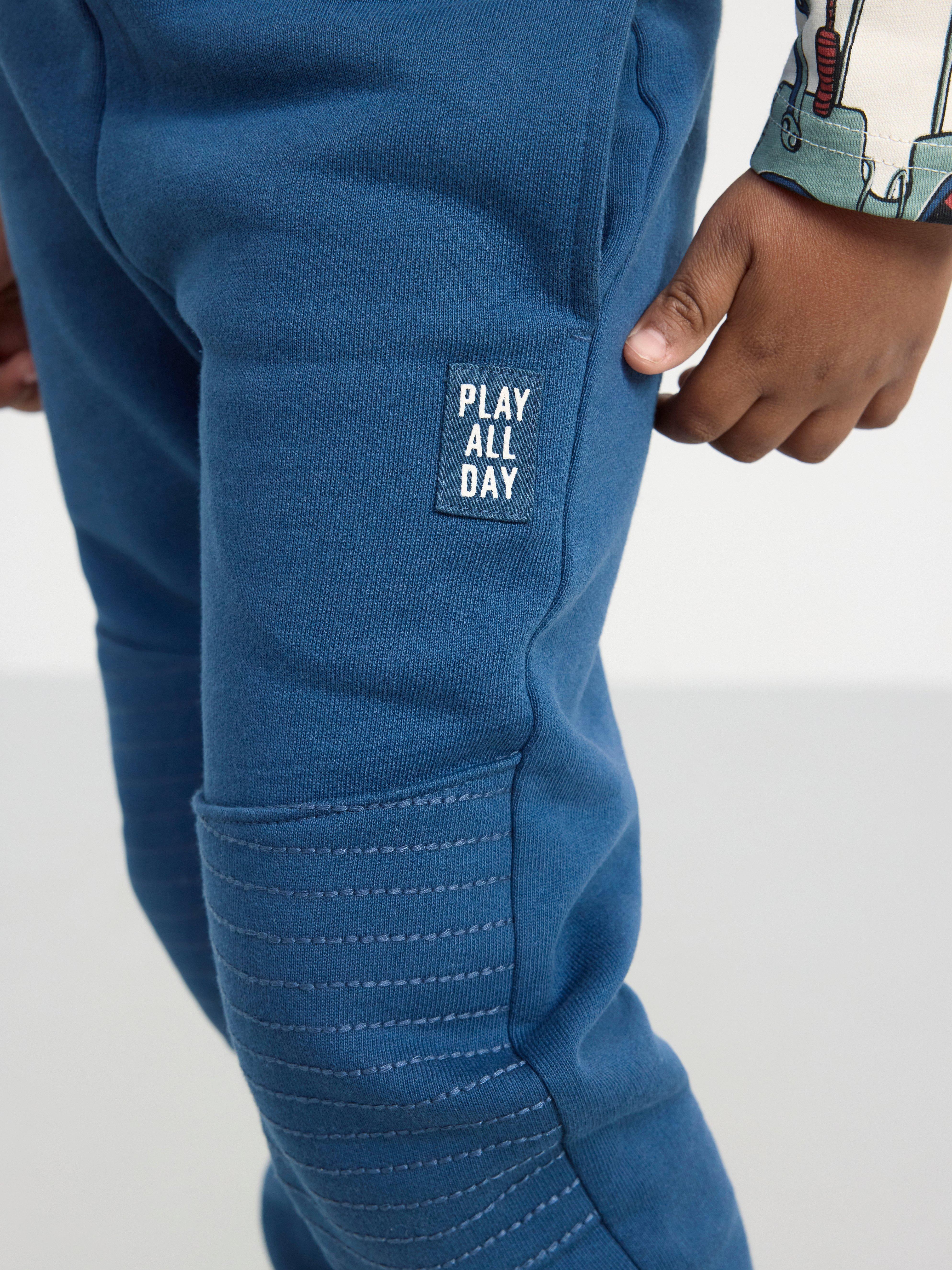 Joggers with reinforced knees Dark Dusty Blue