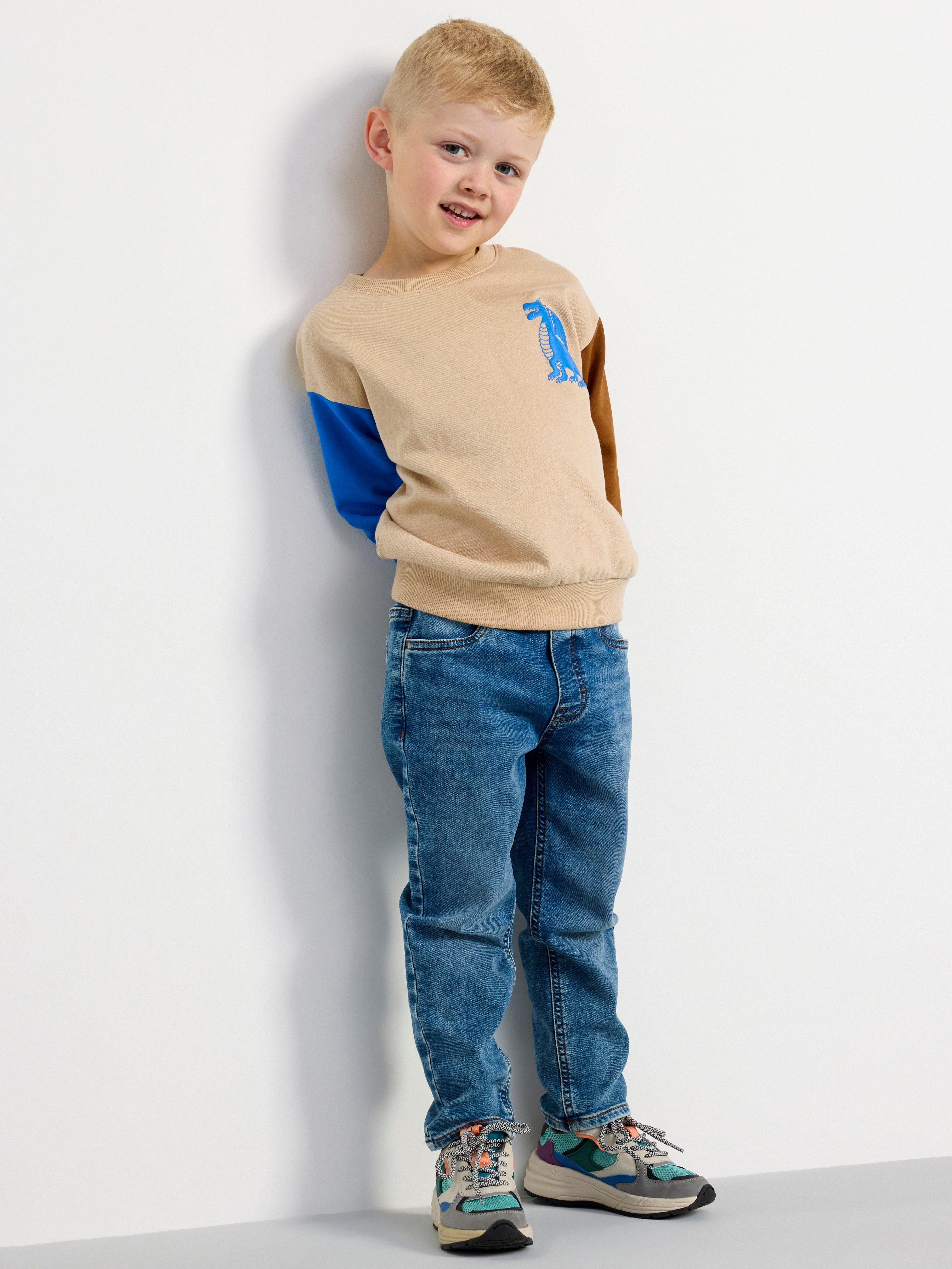 Sweatshirt with brushed inside Beige