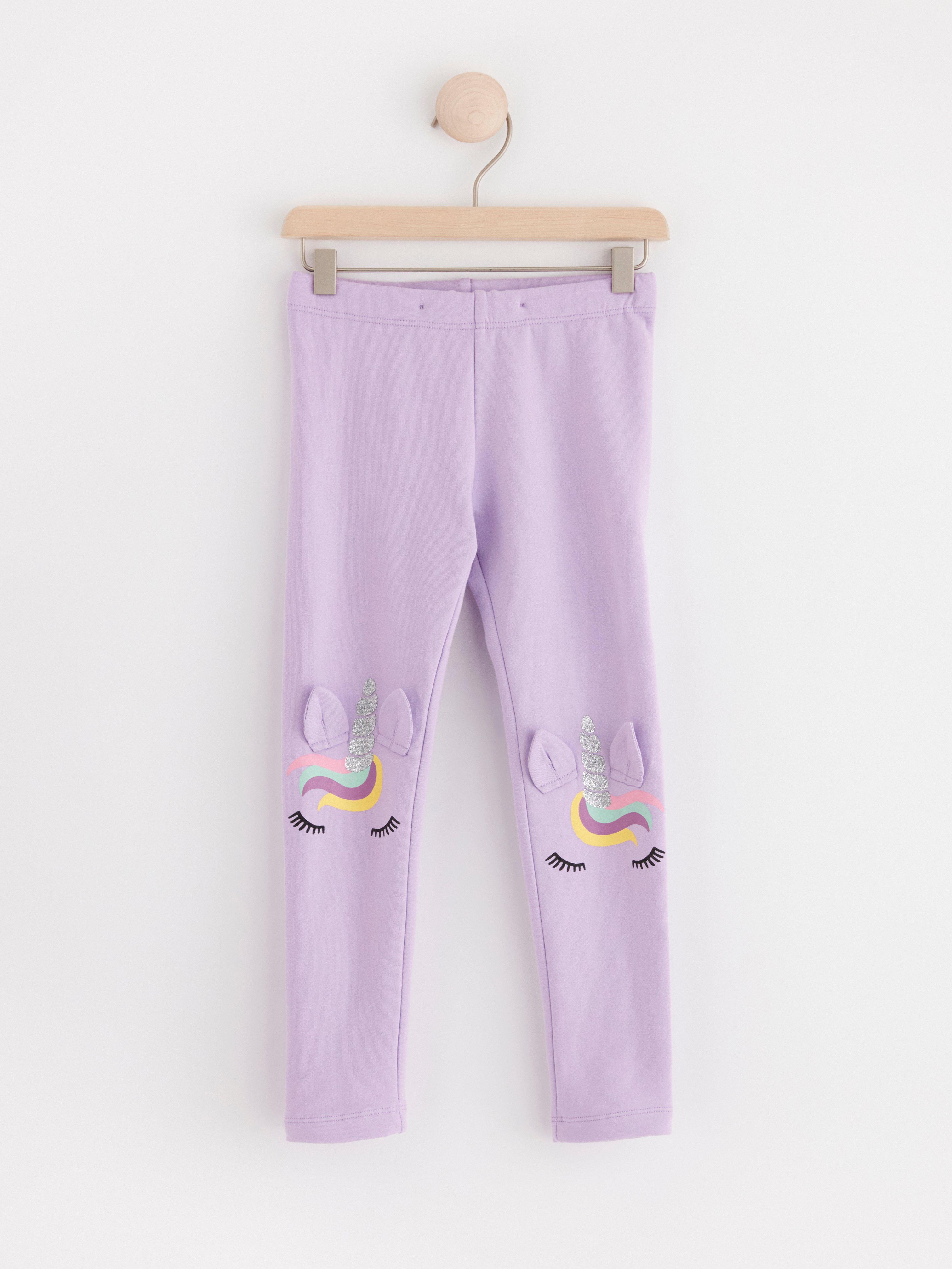 Leggings with unicorns Light Lilac