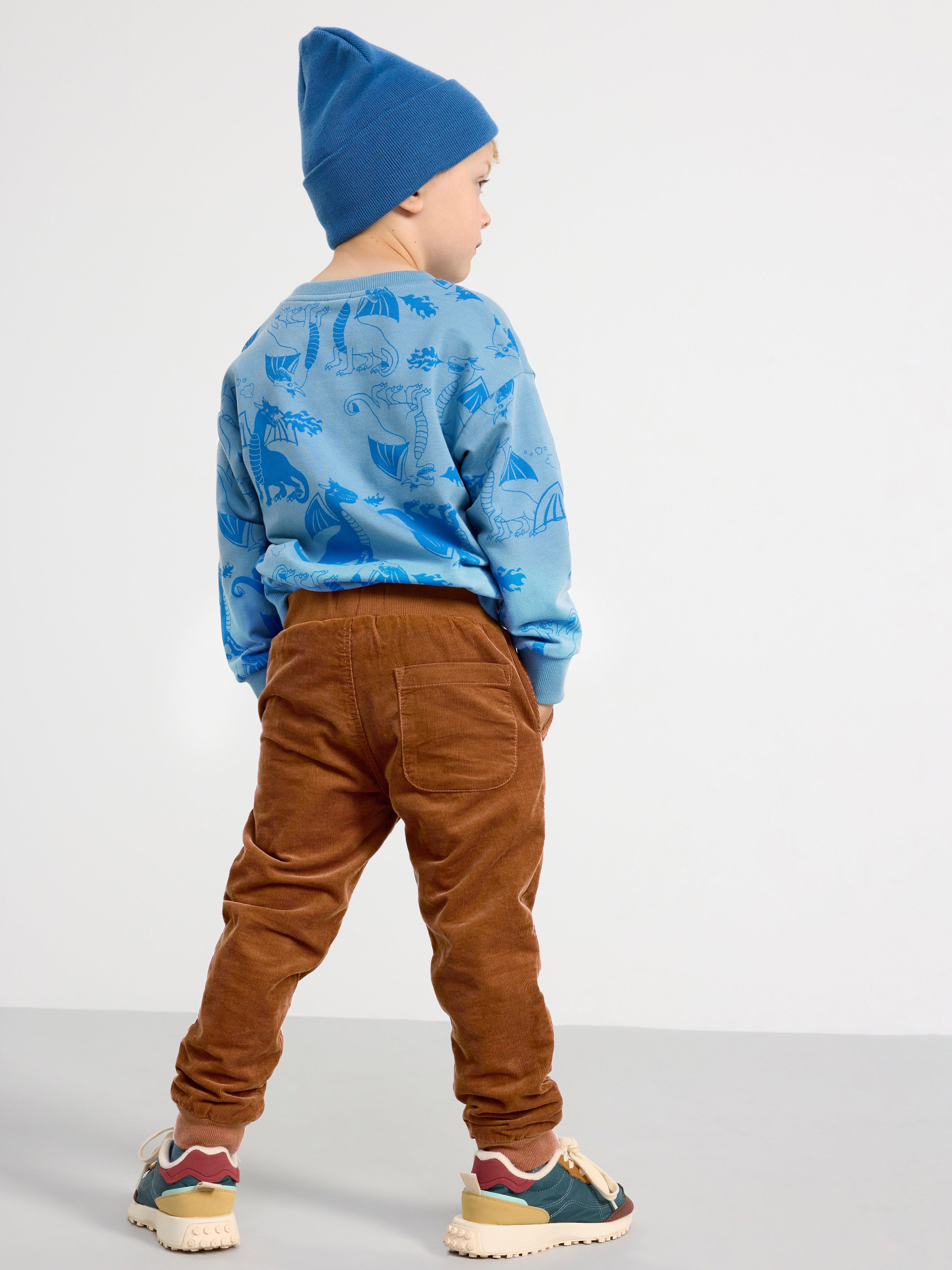 Lined corduroy trousers Brown