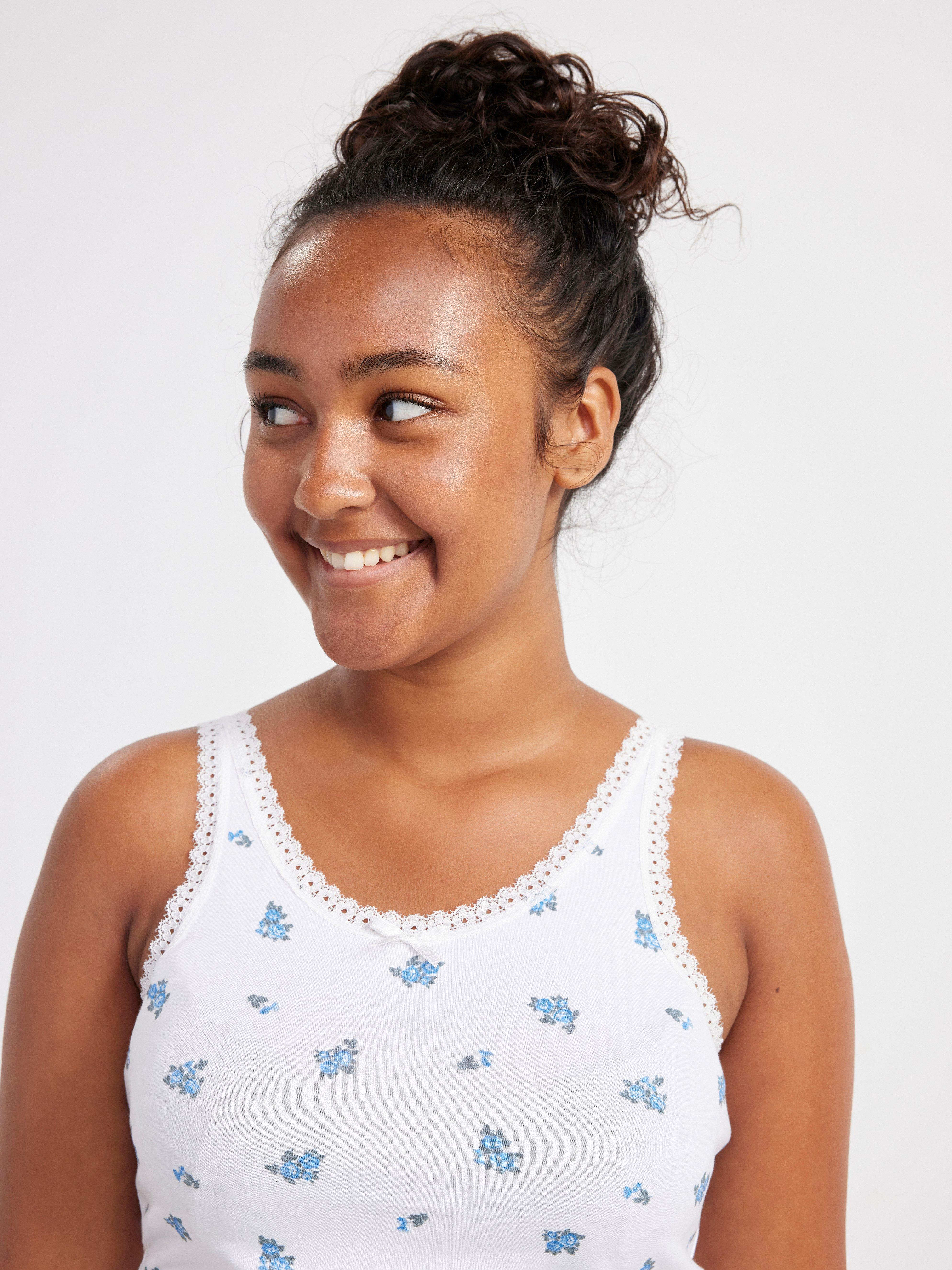 Tank top with lace details Off White