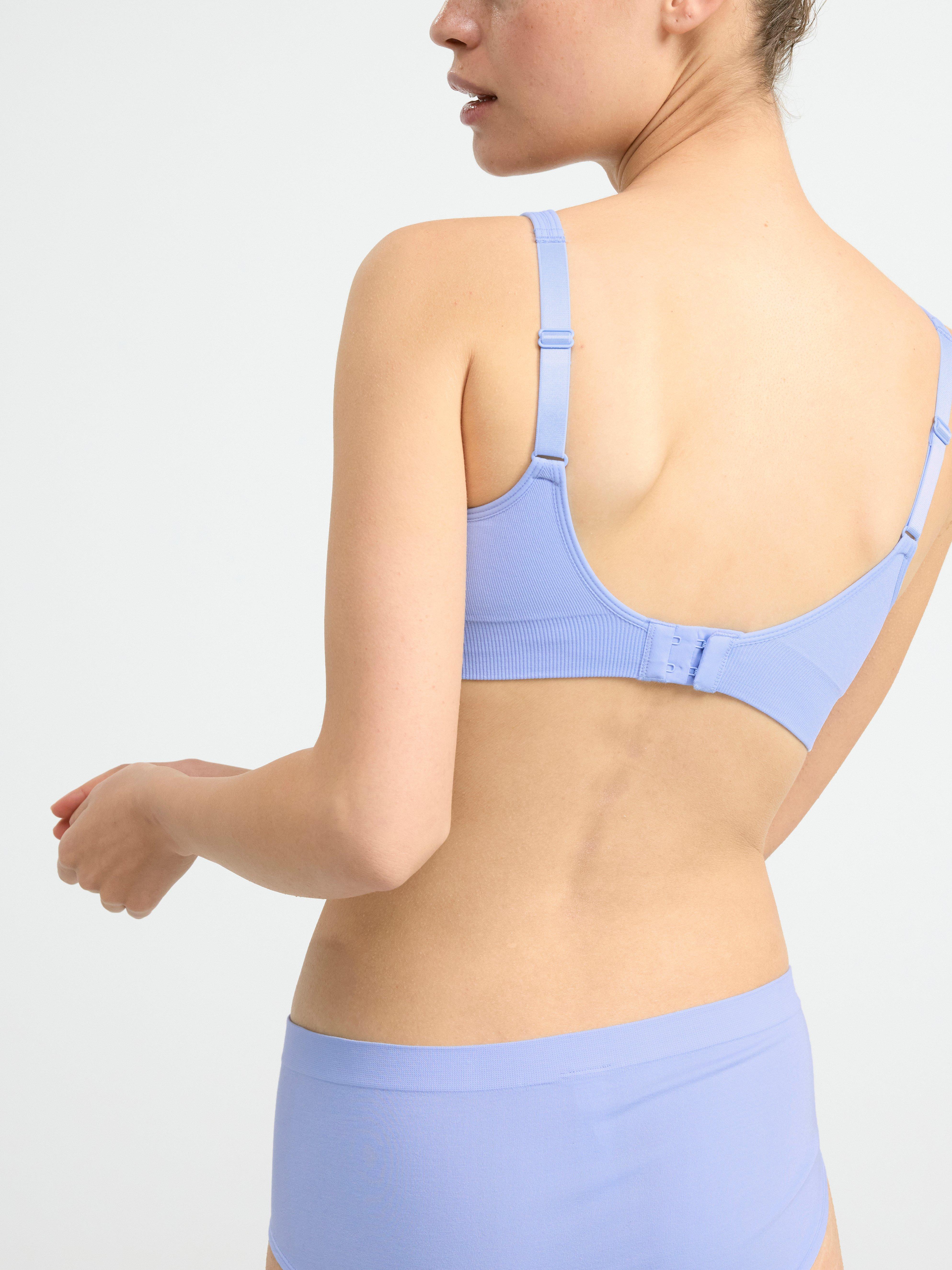 2-pack soft seamless bra White