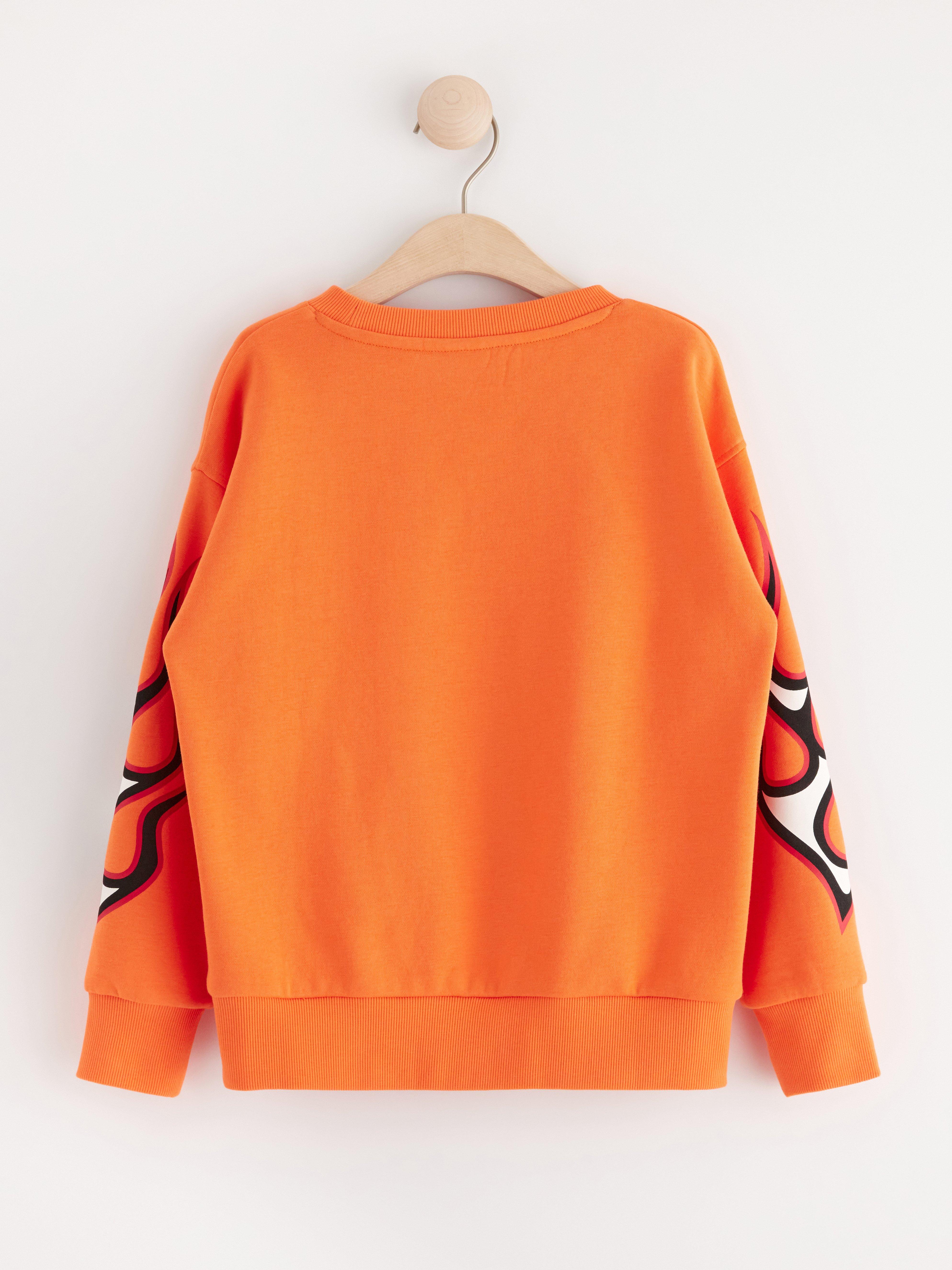 Sweatshirt with flames orange