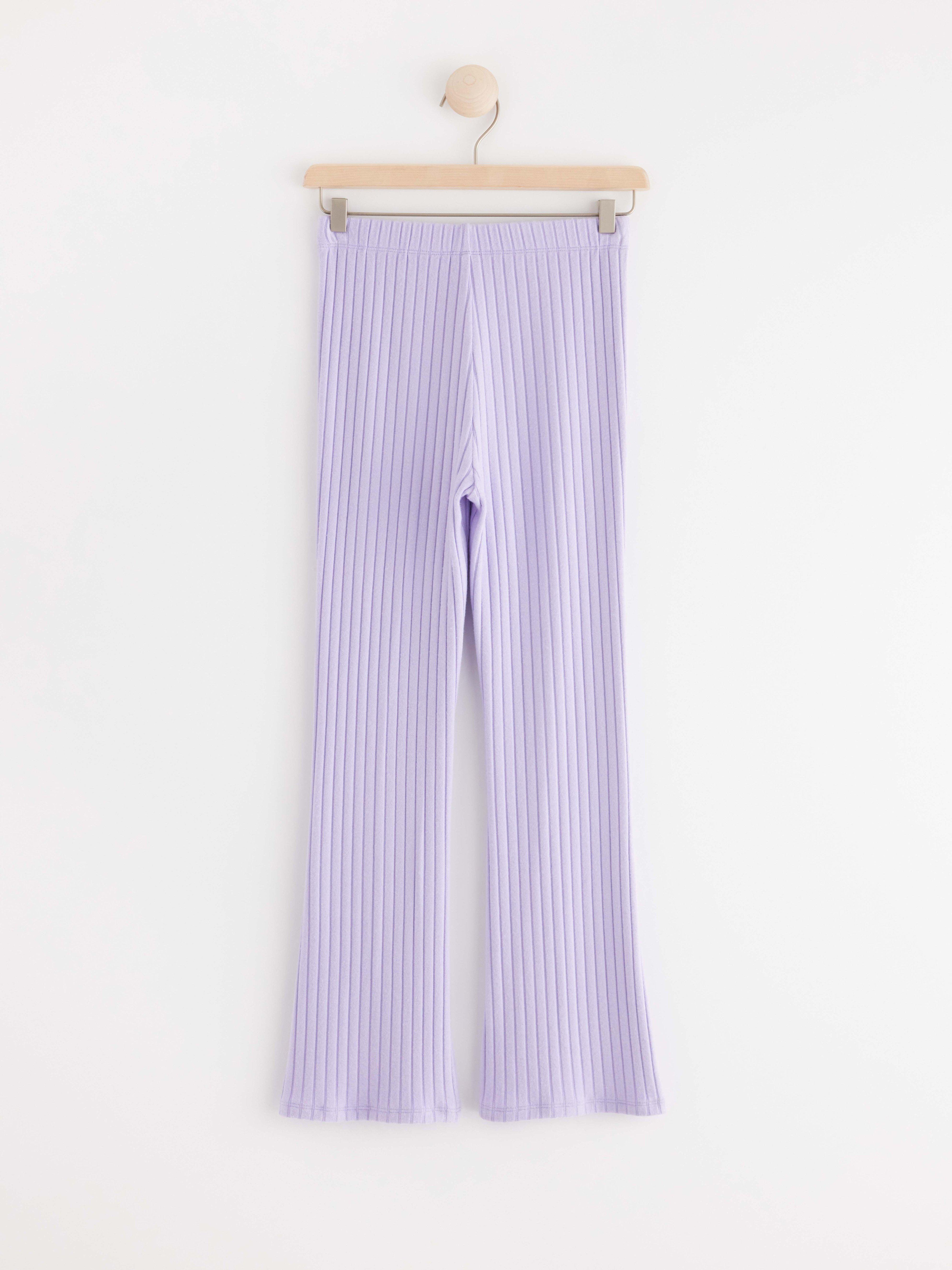 Ribbed flared leggings Light Lilac
