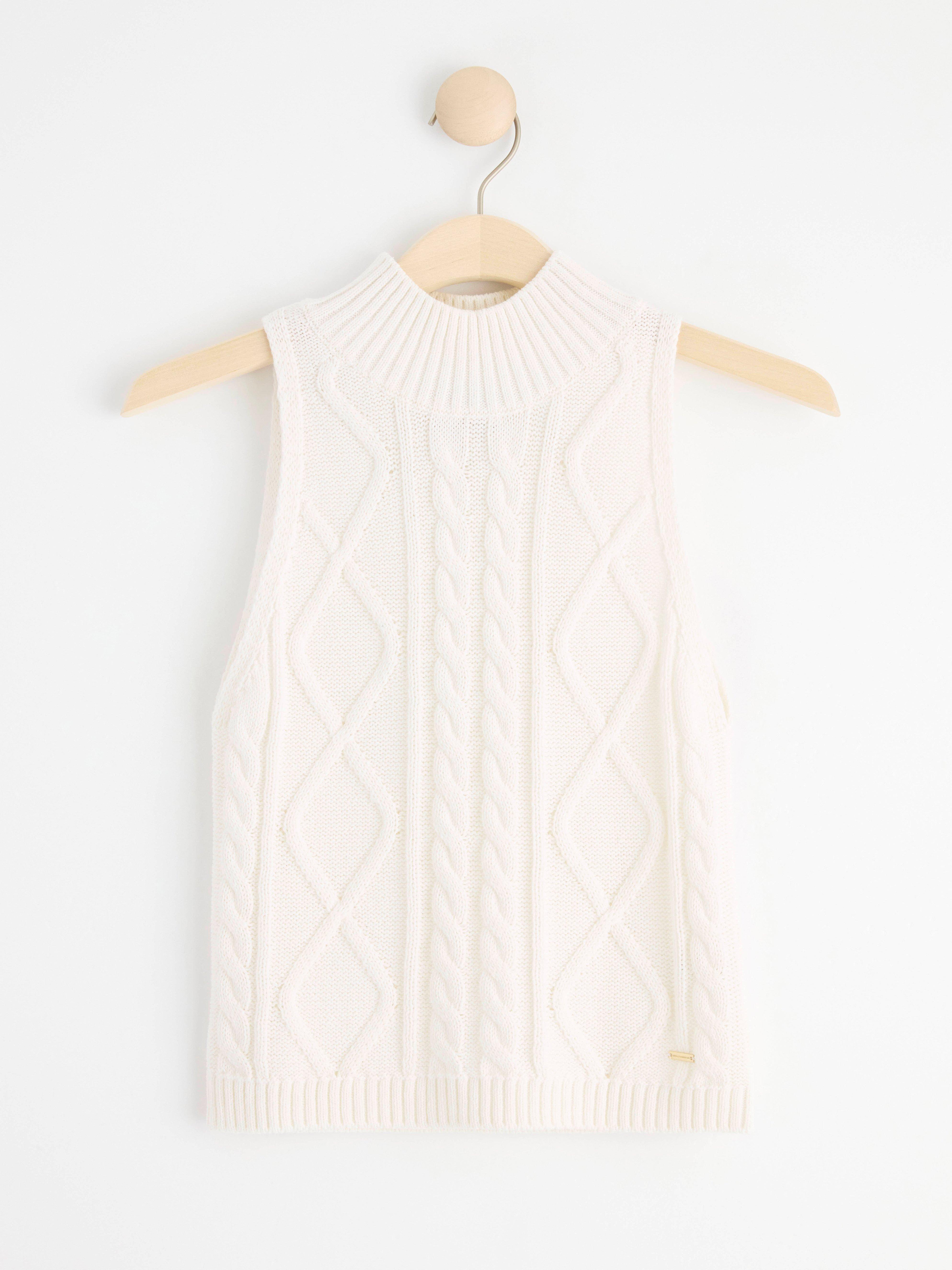 Sleeveless knitted top Off White