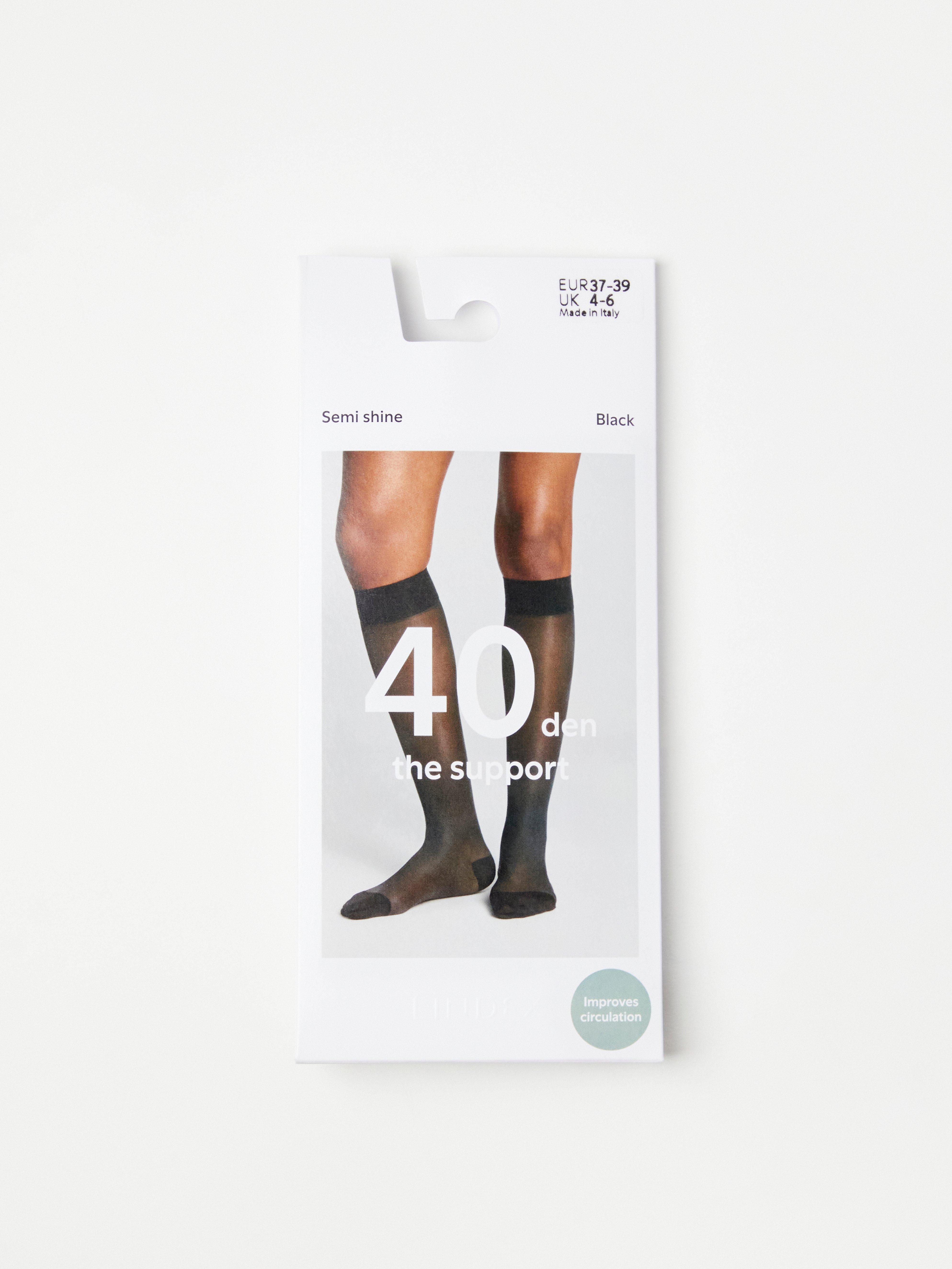 Support knee highs 40 denier Black