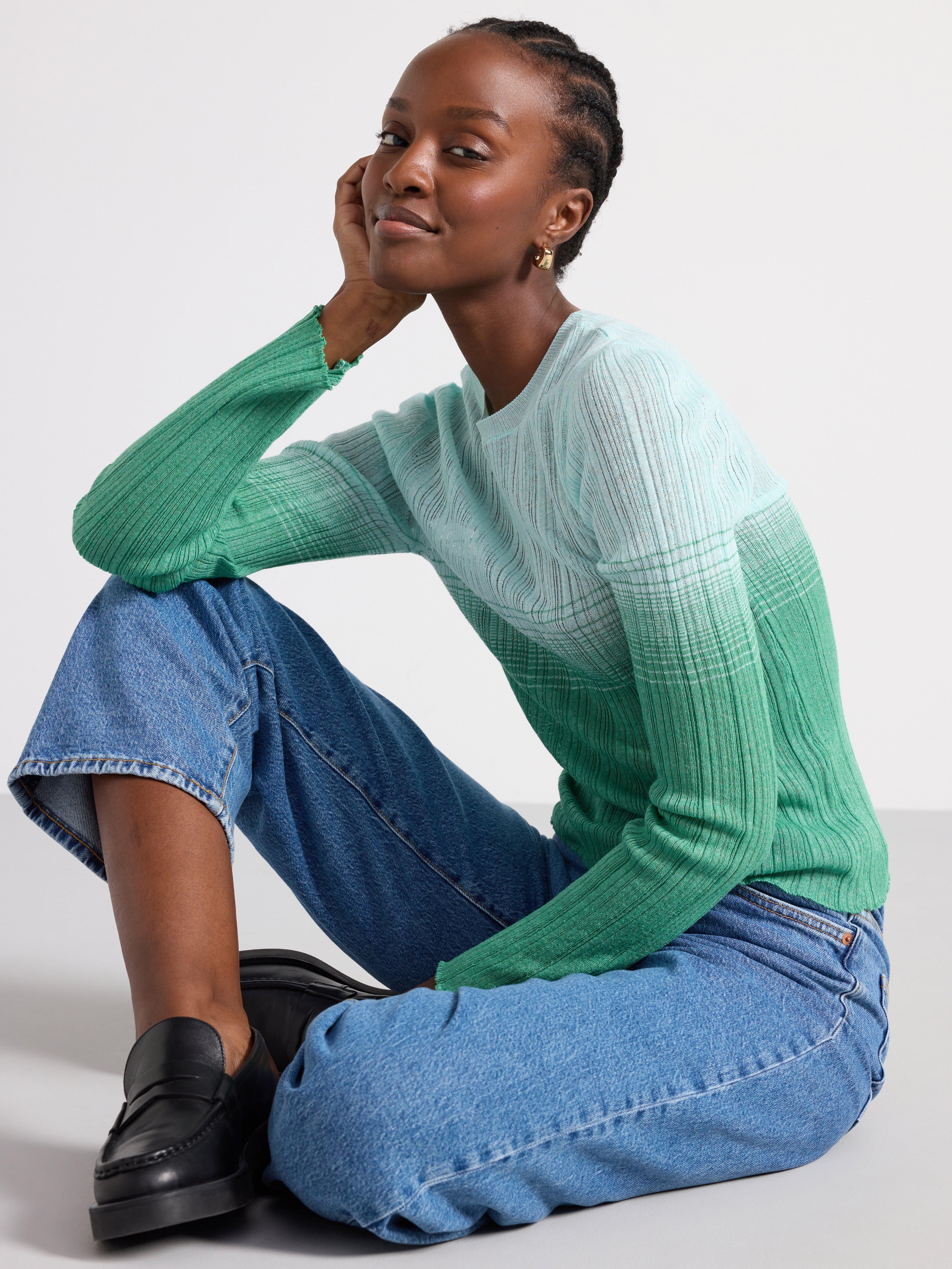 Long sleeve knitted top green