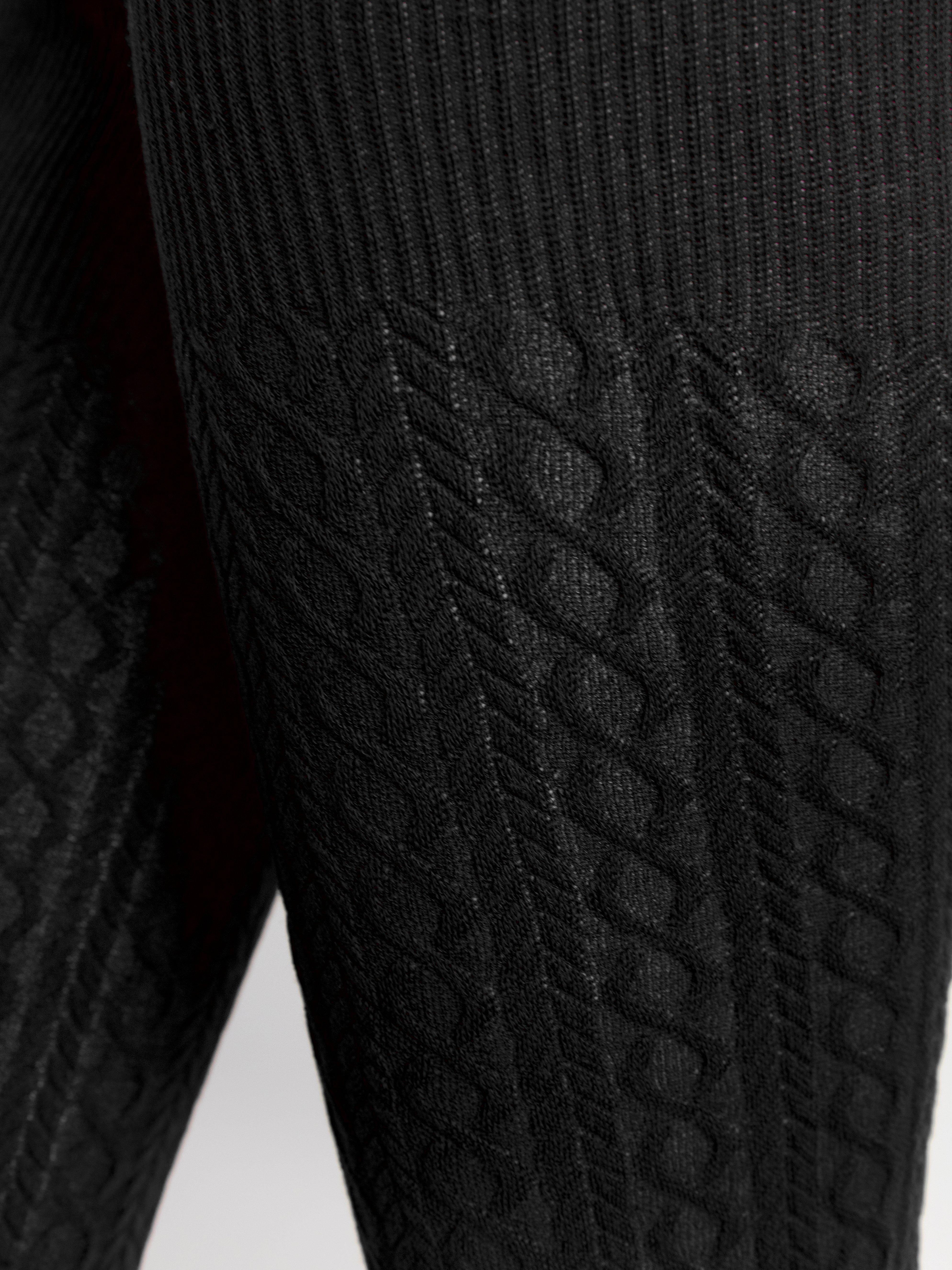 Cable knit tights Black