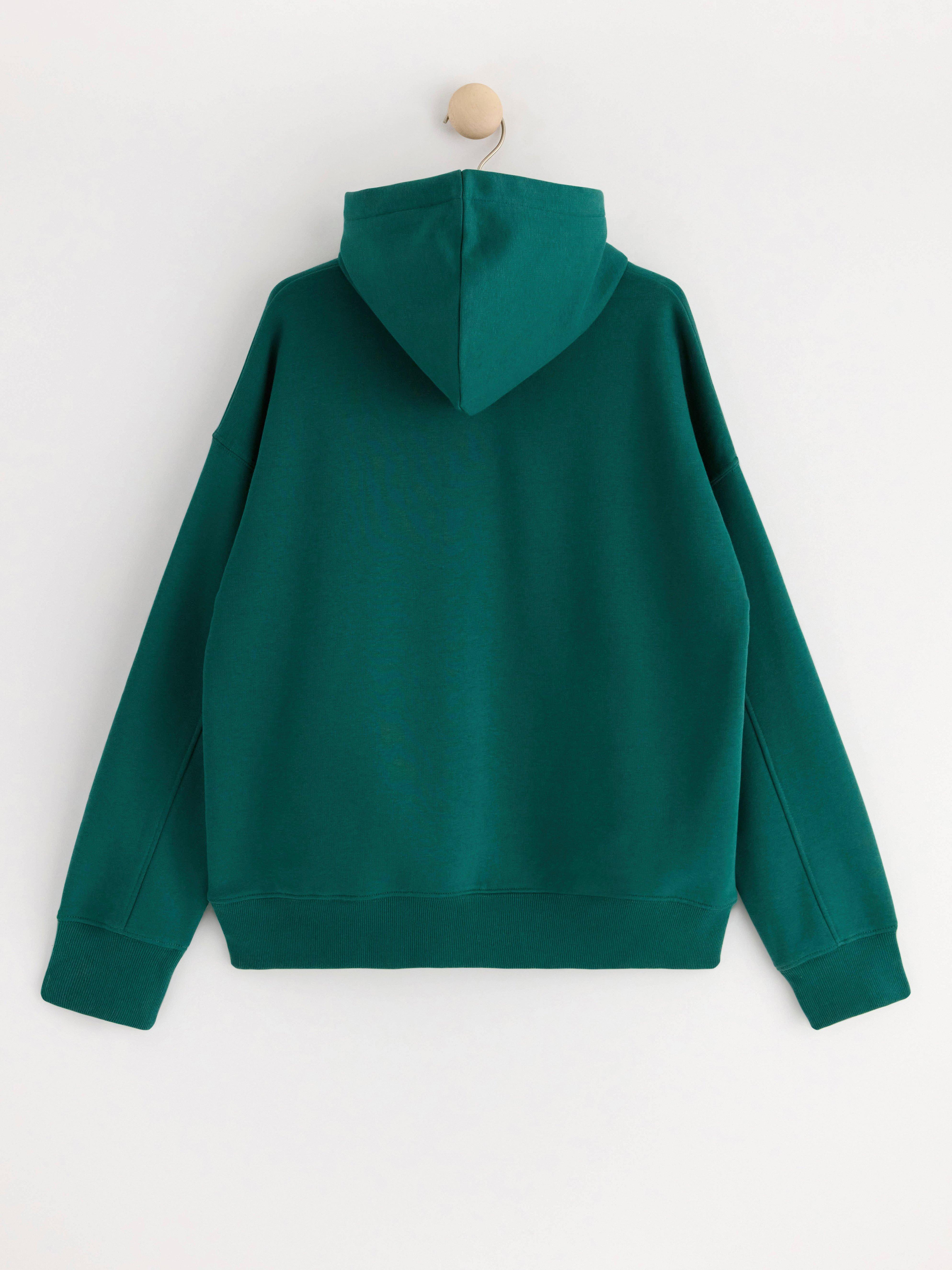 Hoodie with brushed inside Dark Green