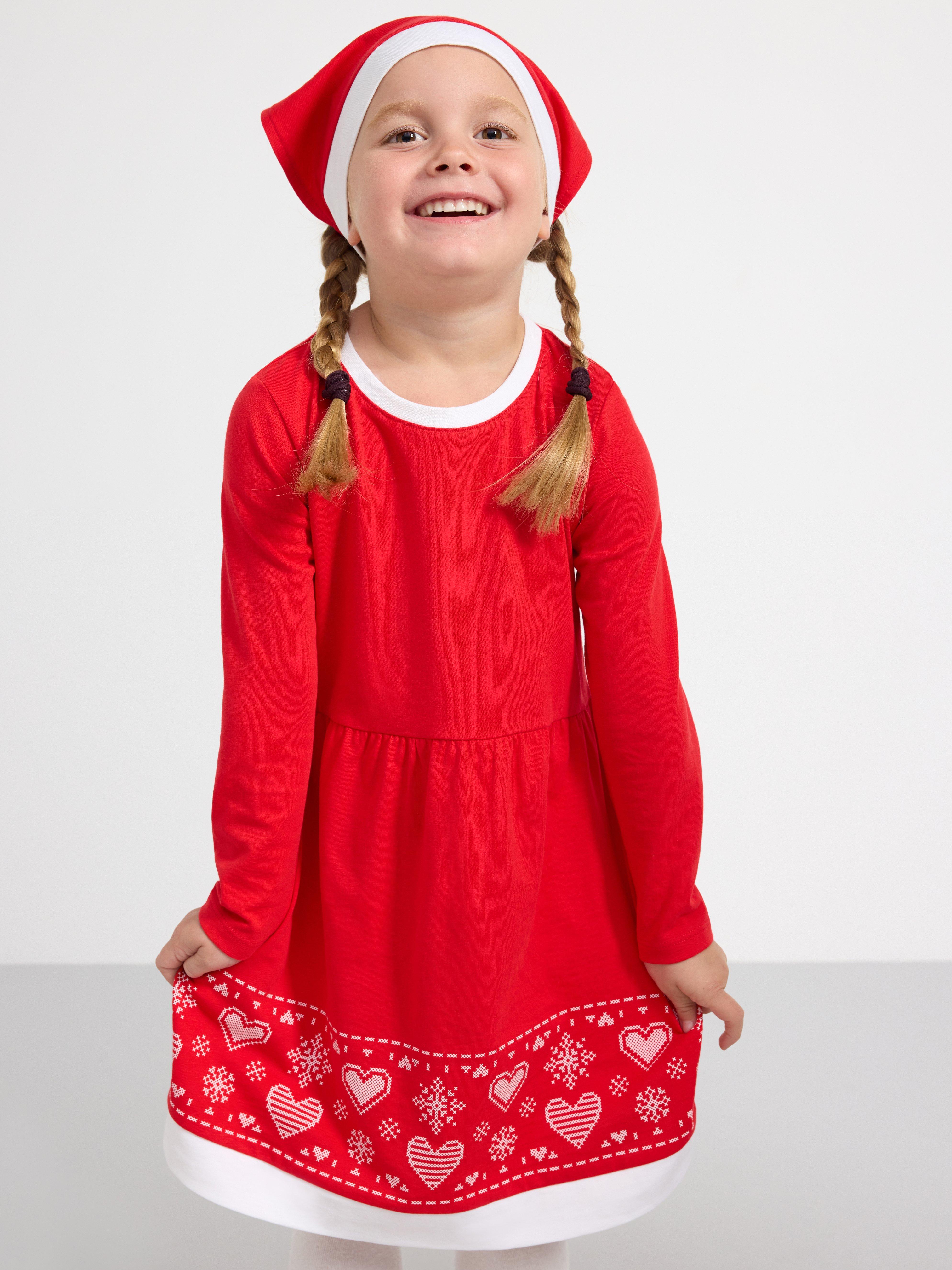 Gingerbread dress and headscarf Red