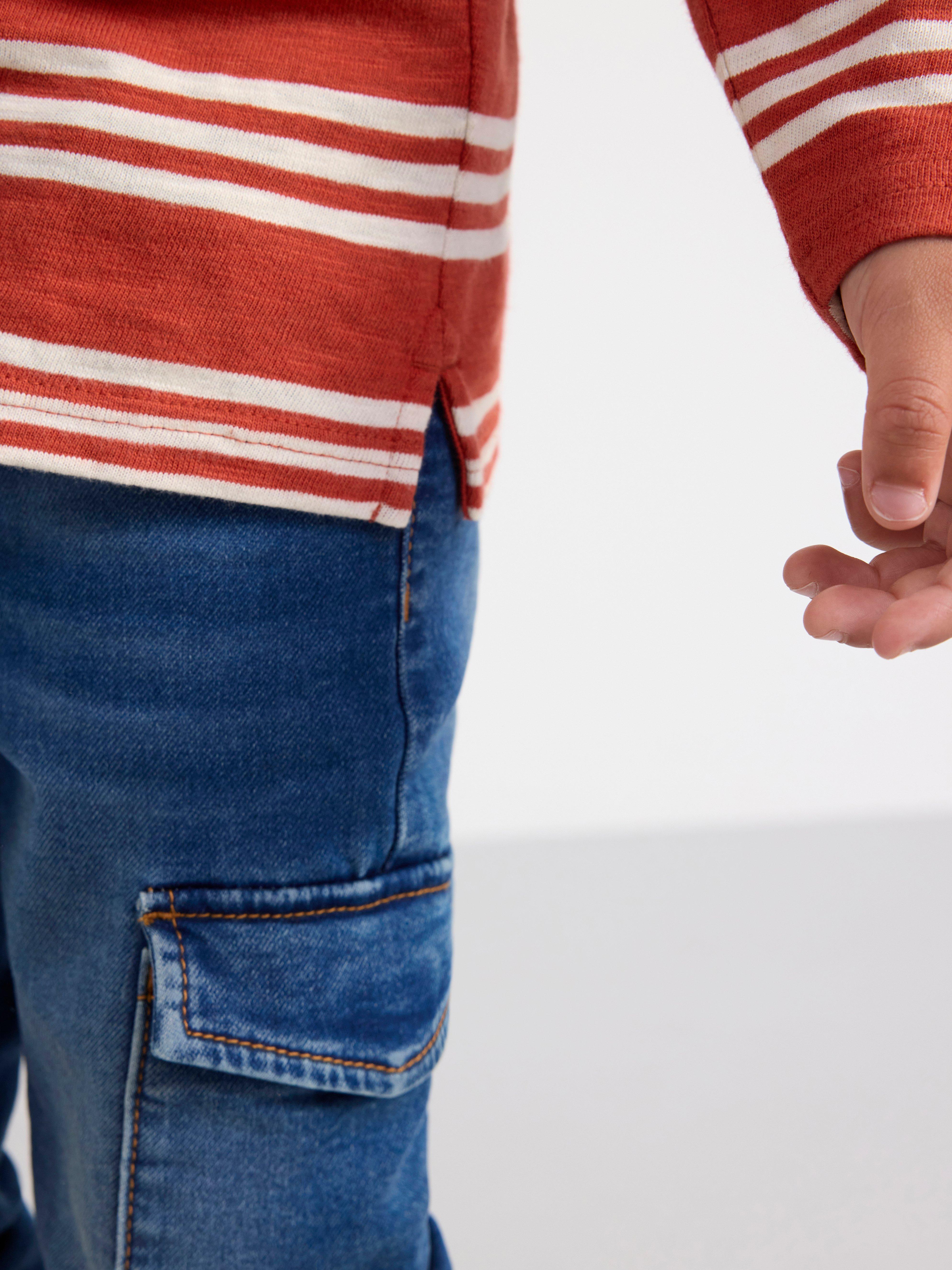 Long sleeve top with stripes Dark Dusty Red