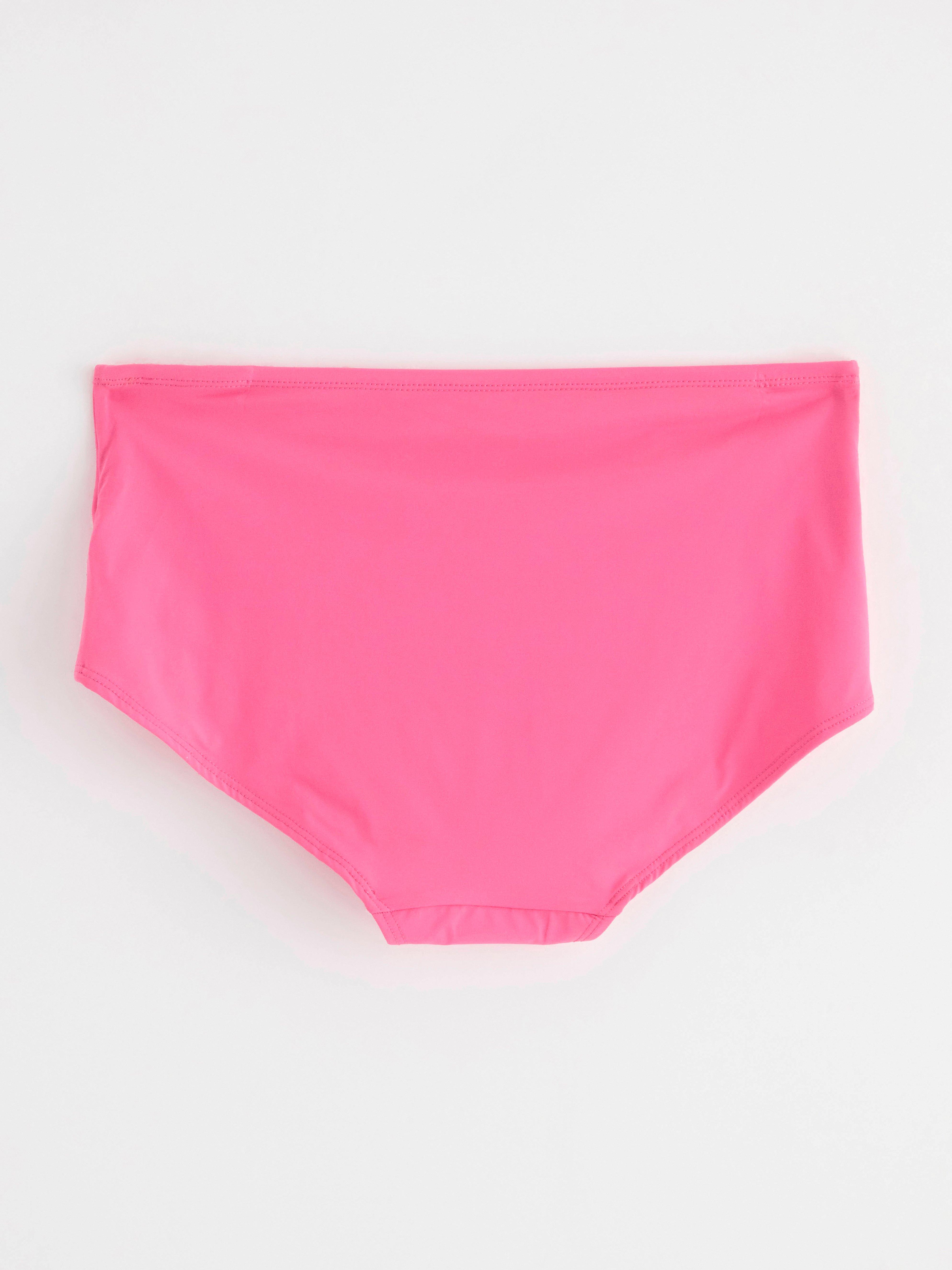 Midi waist hipster bikini bottoms Pink