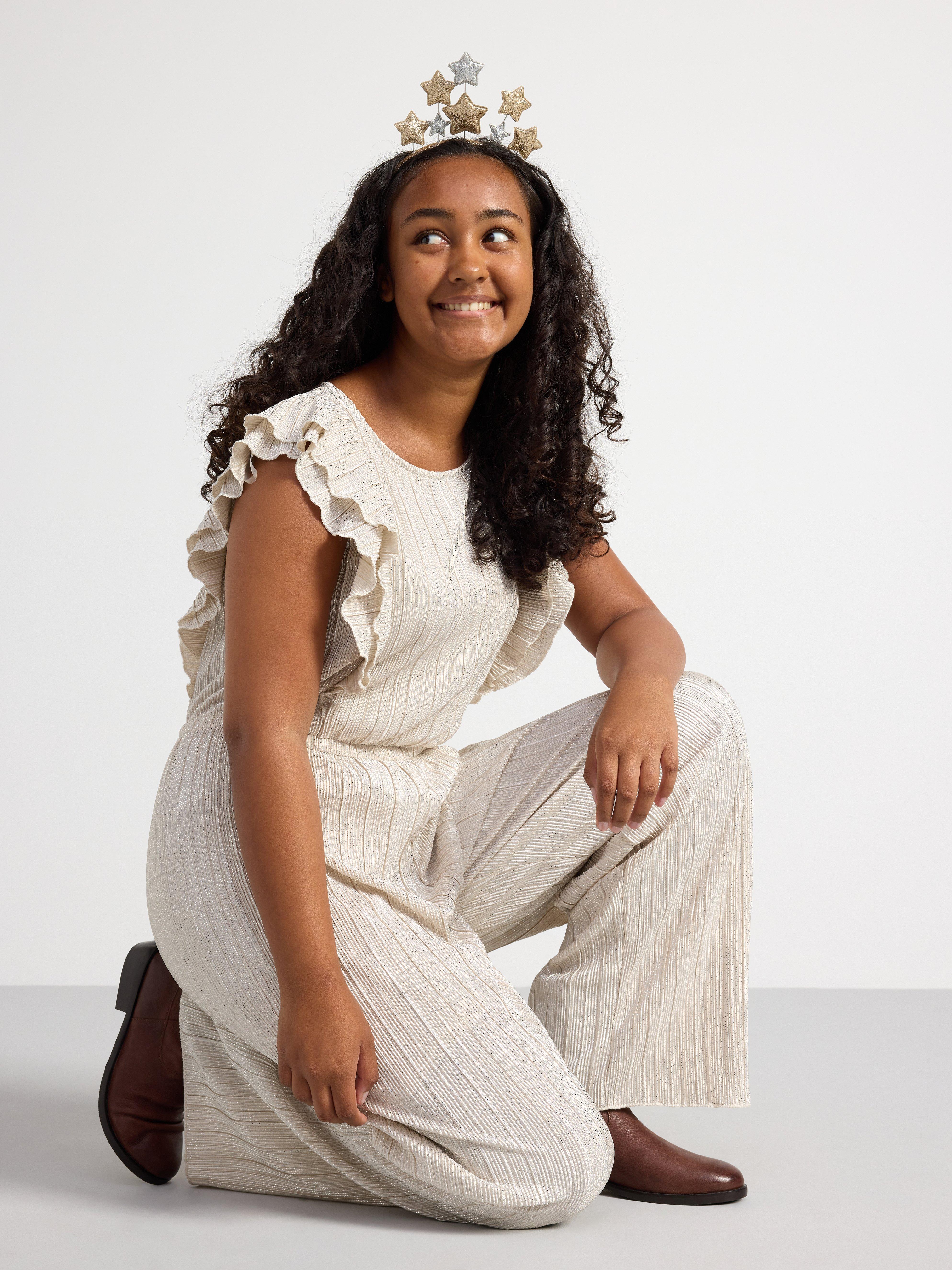 Jumpsuit with flounces Light Beige