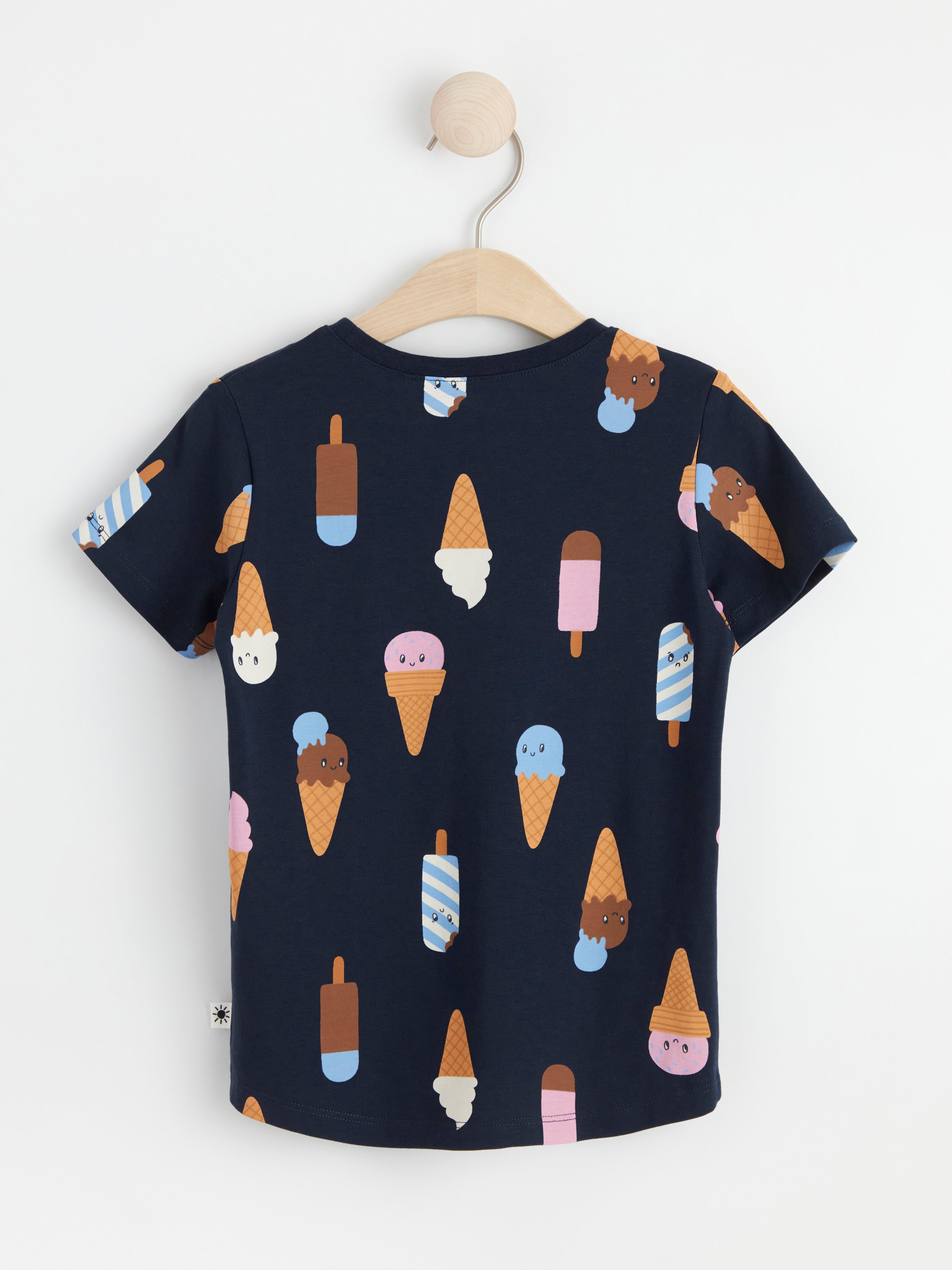 Short sleeve top with ice cream print Dark Navy