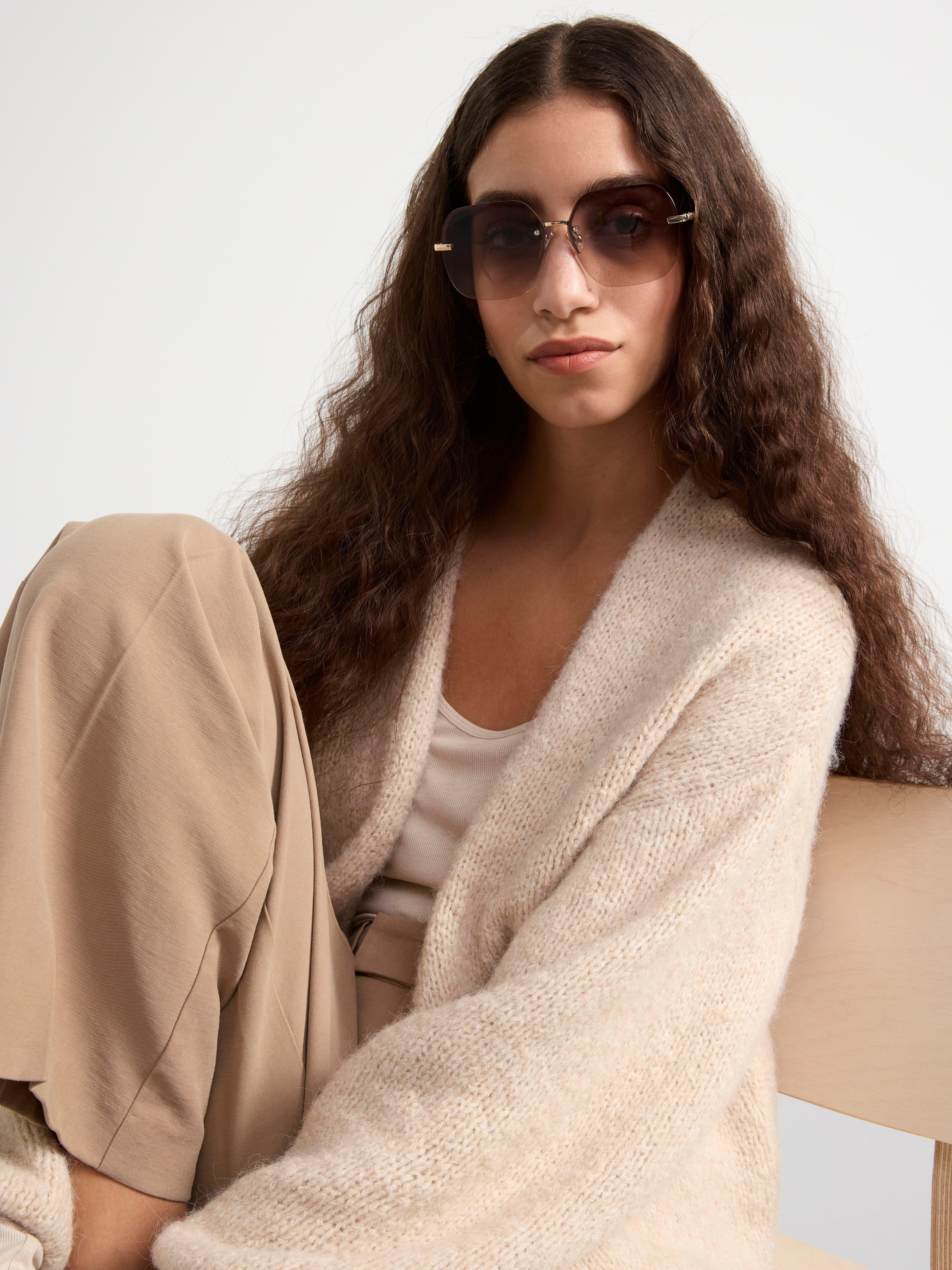 Trousers straight with regular waist Light dusty  Brown