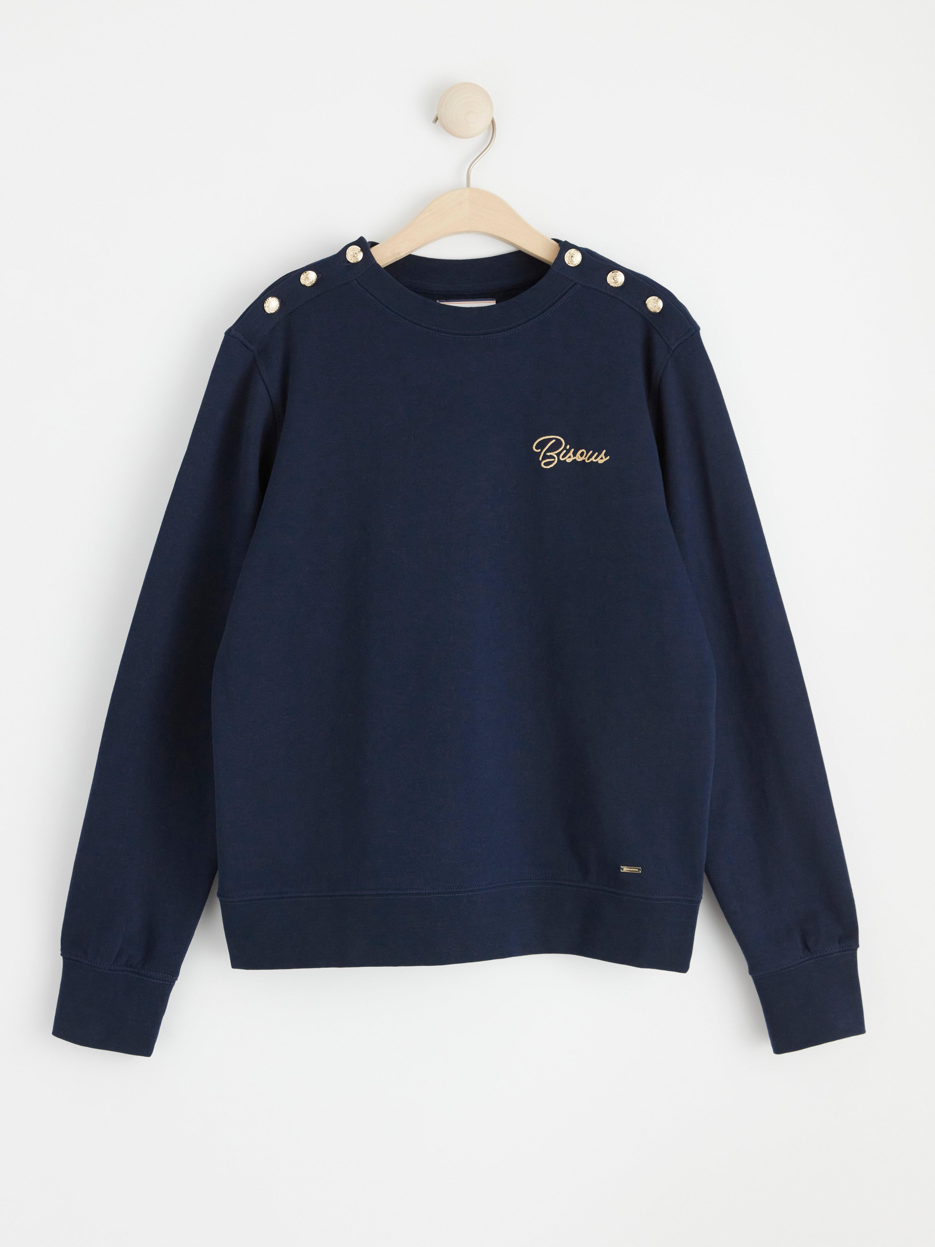 Sweatshirt with golden details Navy
