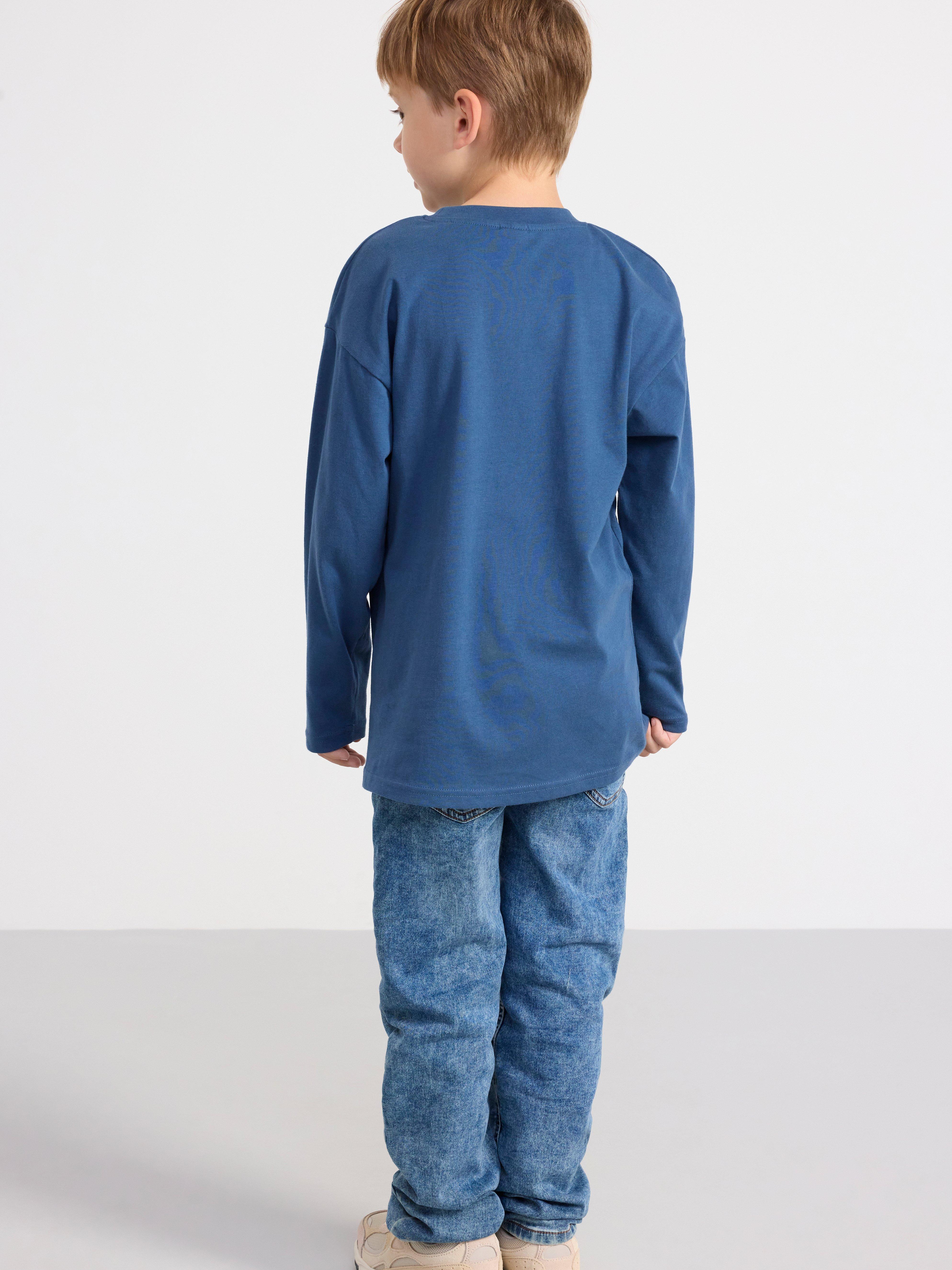 Top with print Dark Dusty Blue