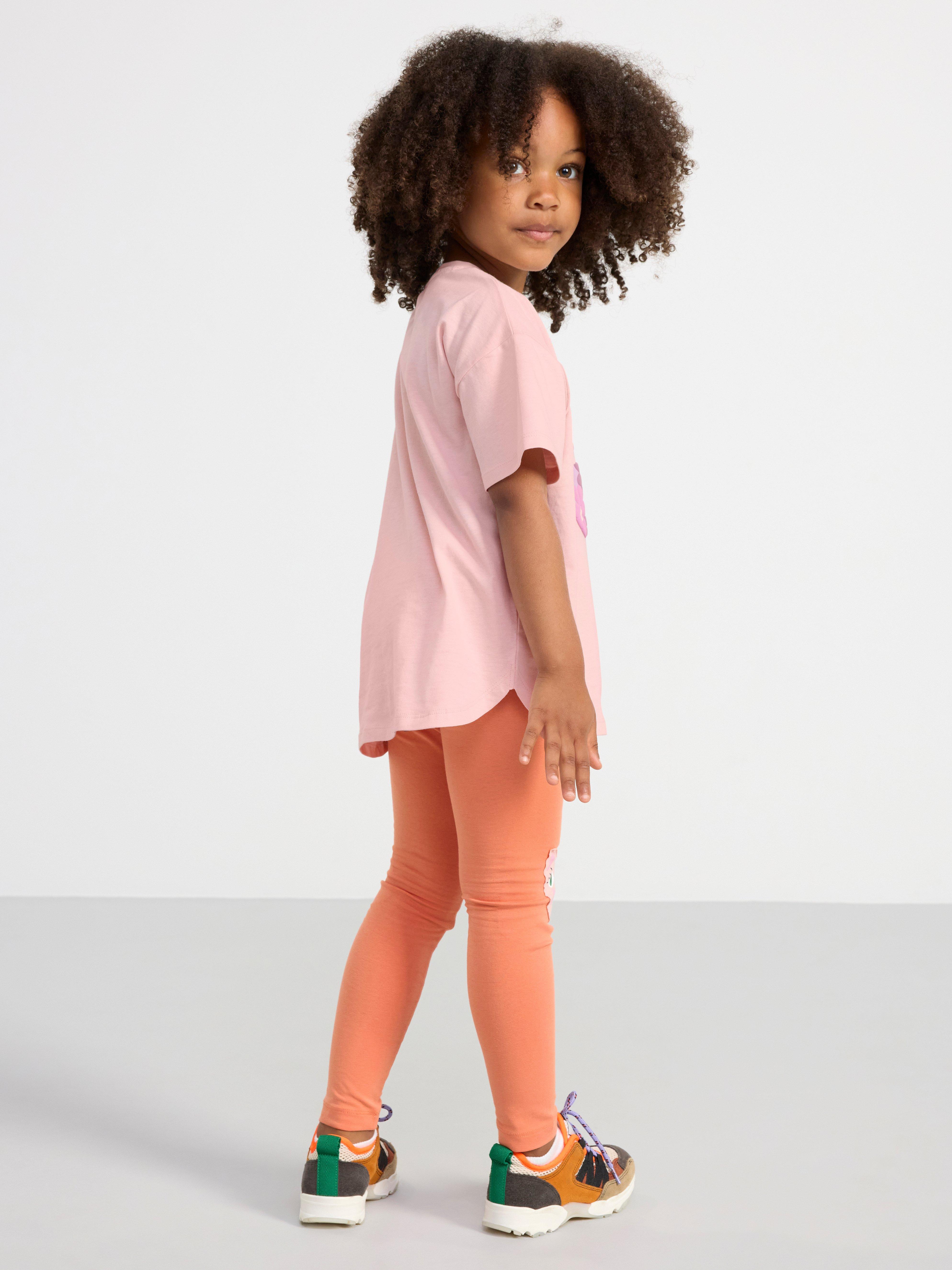 Oversize t-shirt with cat and flower print Light Dusty Pink