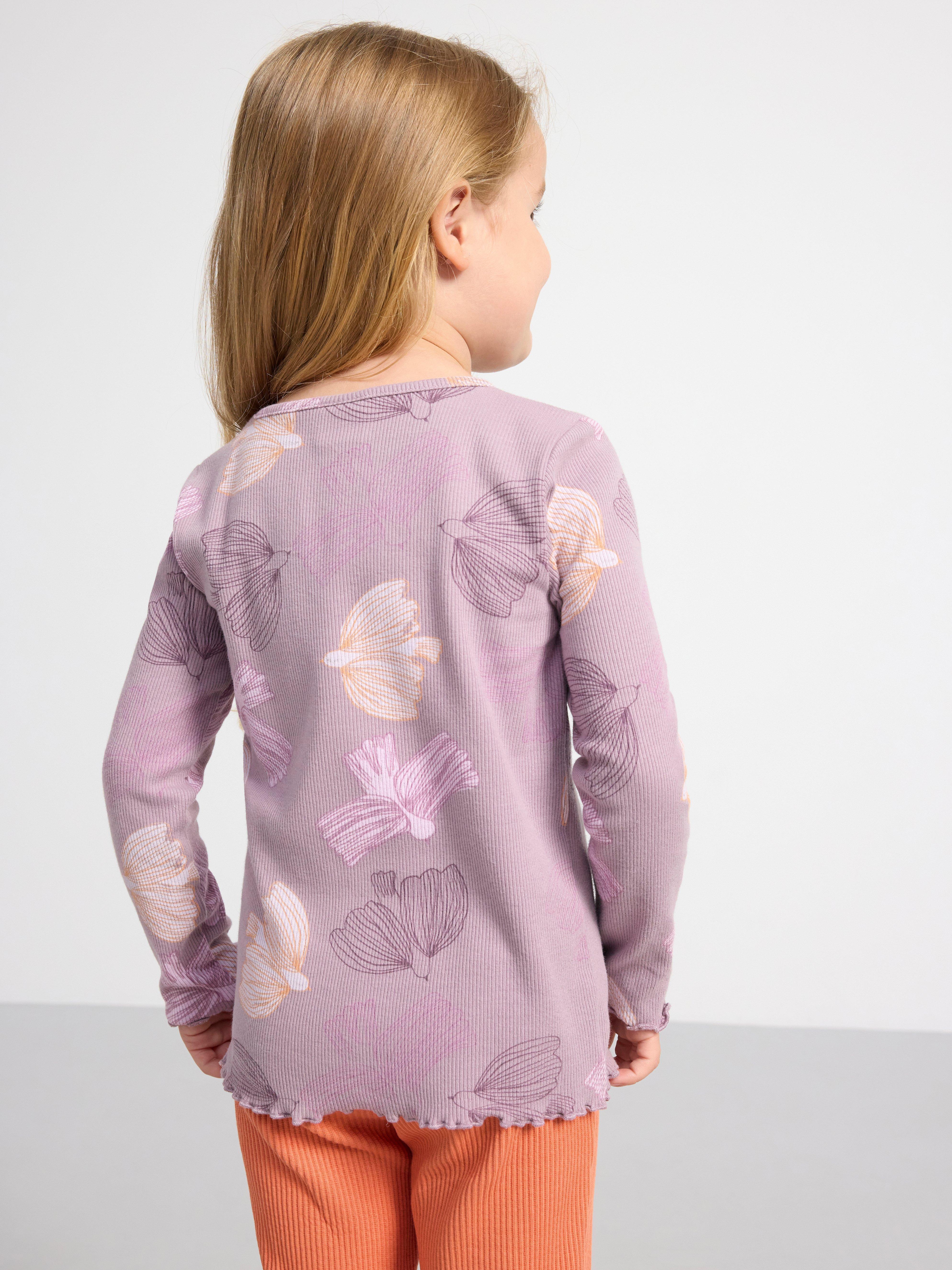 Top ribbed with frill details Light Dusty Lilac