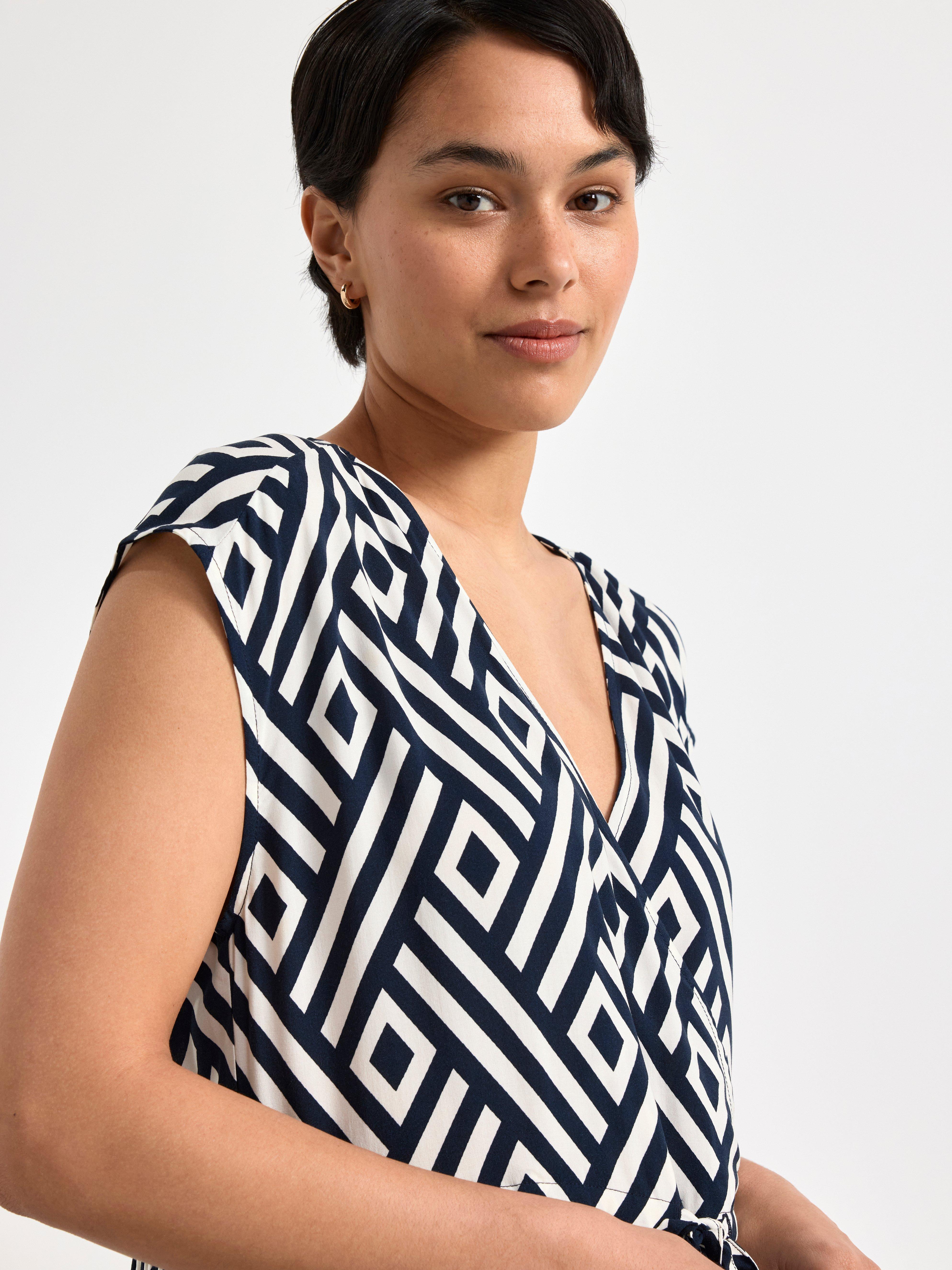 Sleeveless midi dress Navy