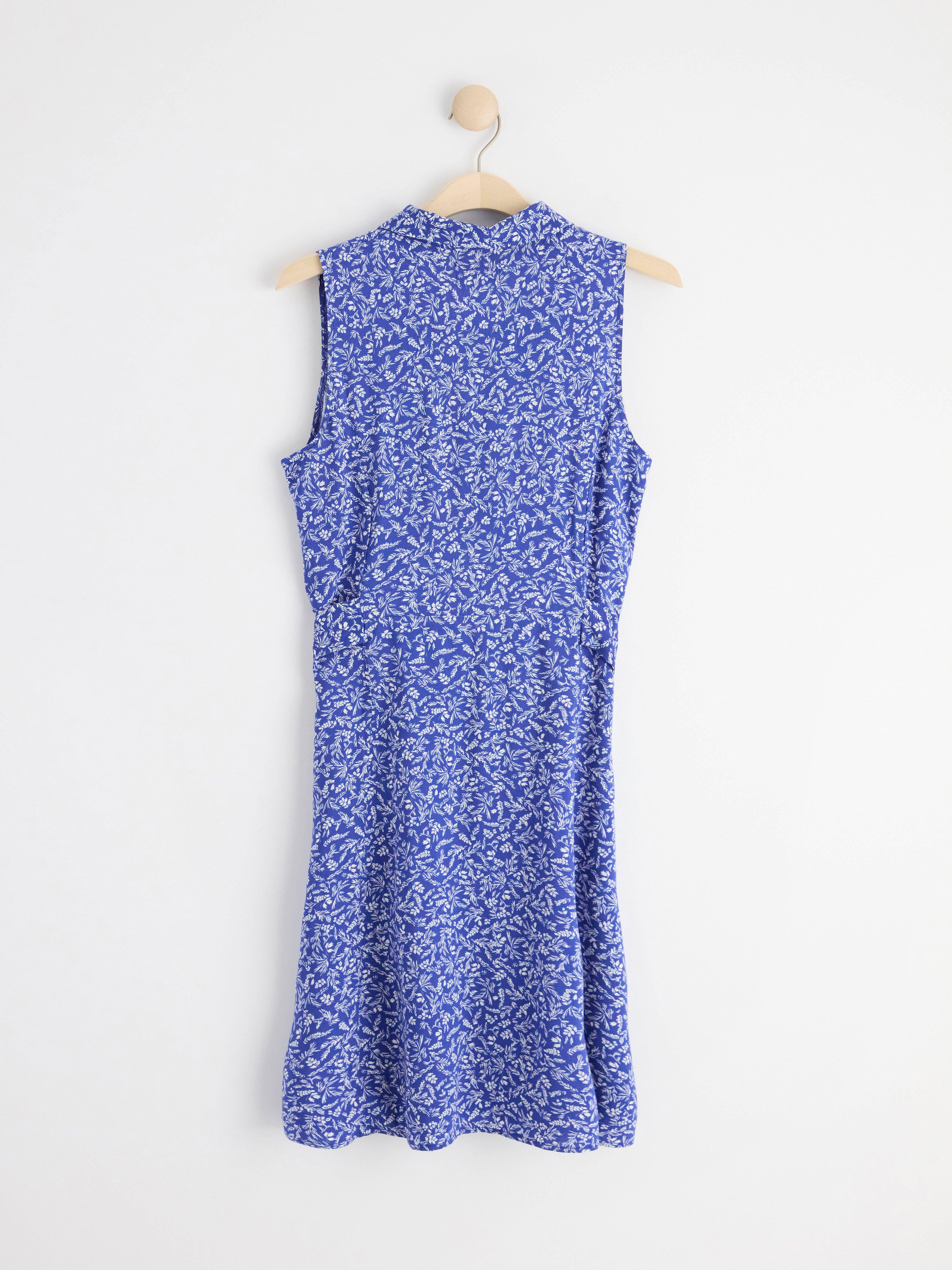 Collared sleevless mini dress Blue