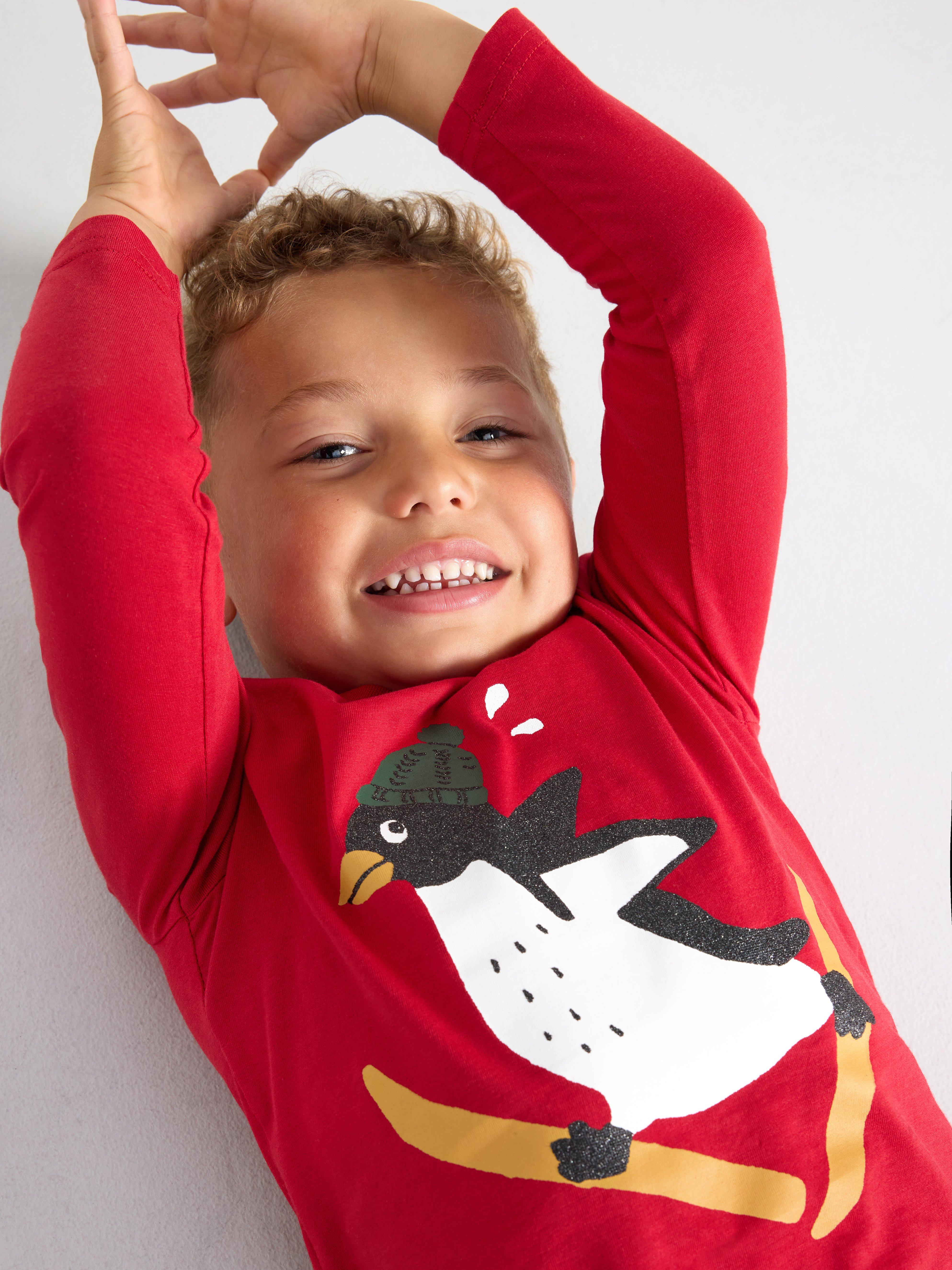 Long sleeve top with print Dark Red