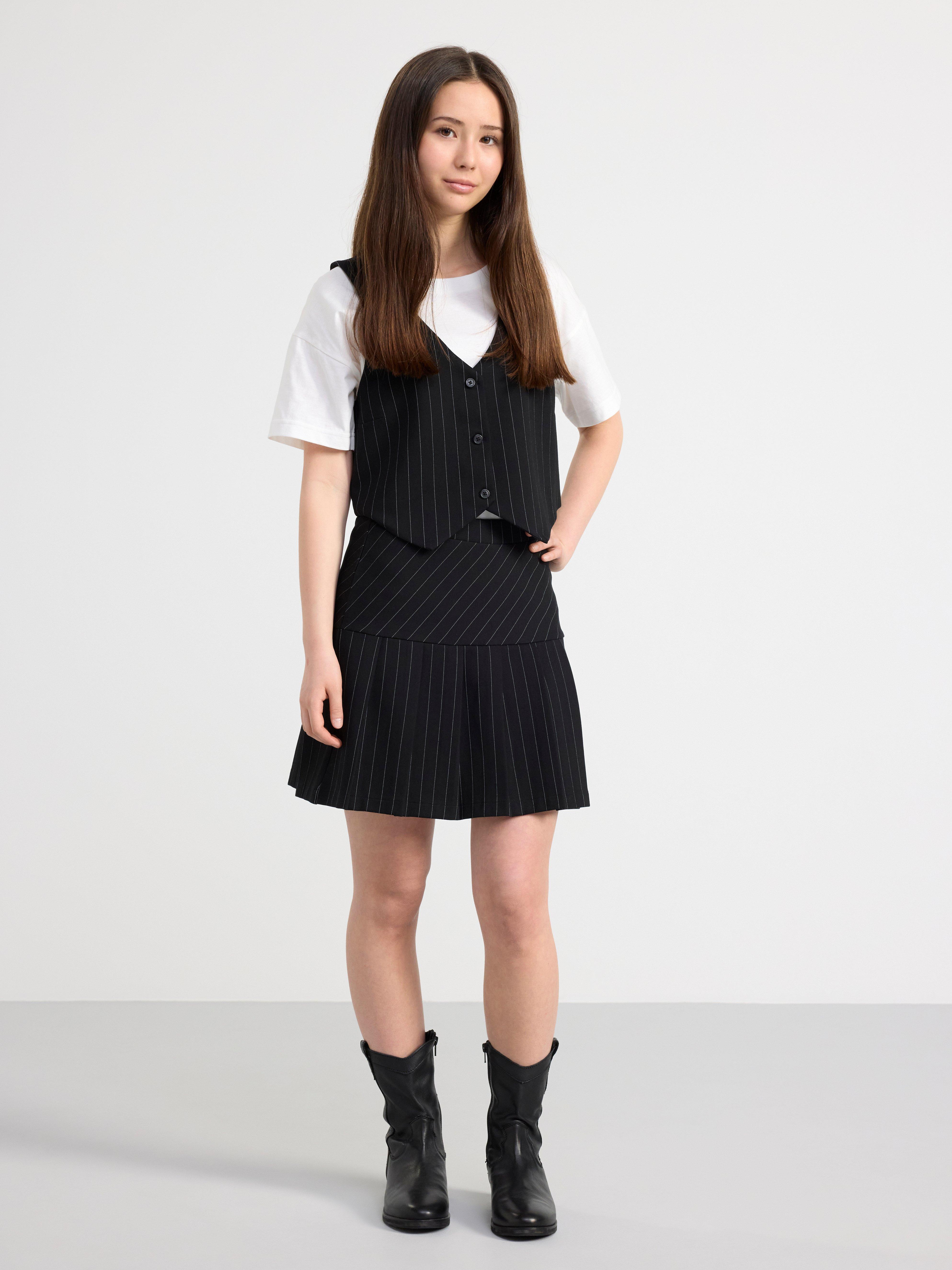 Pinstripe skirt Black