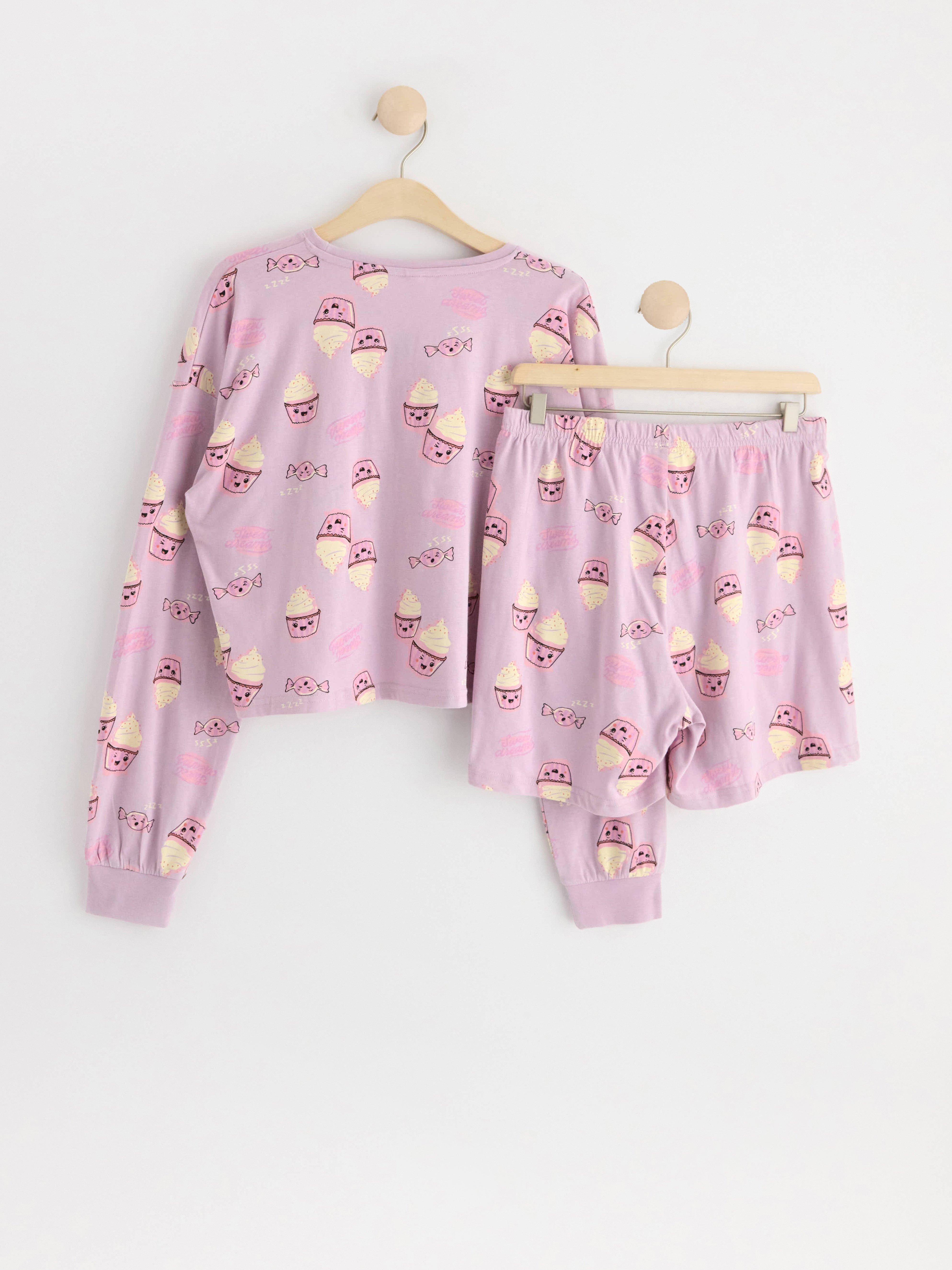 Pyjama set with cupcakes Light Lilac