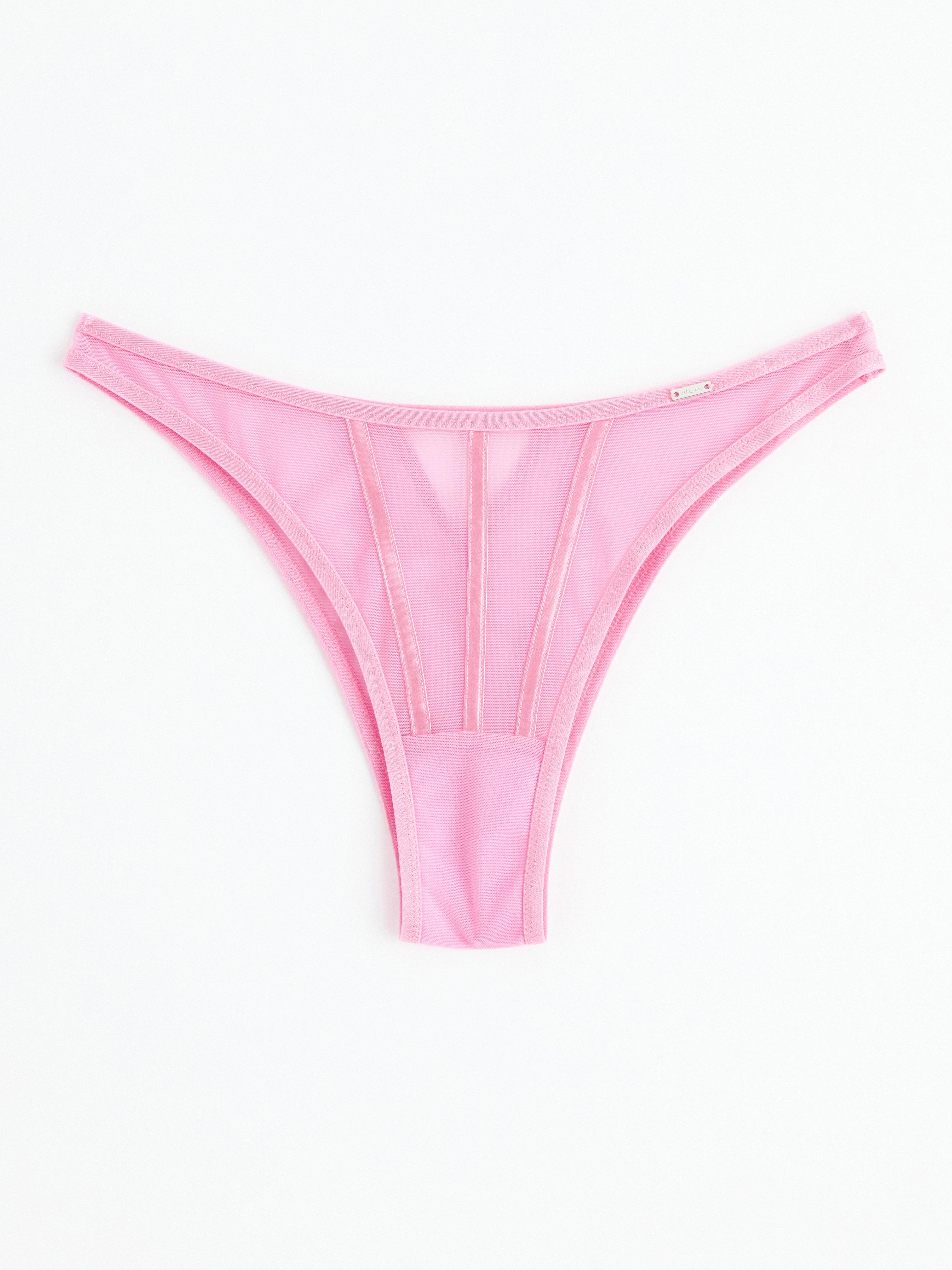 Brazilian regular briefs in mesh Light Pink