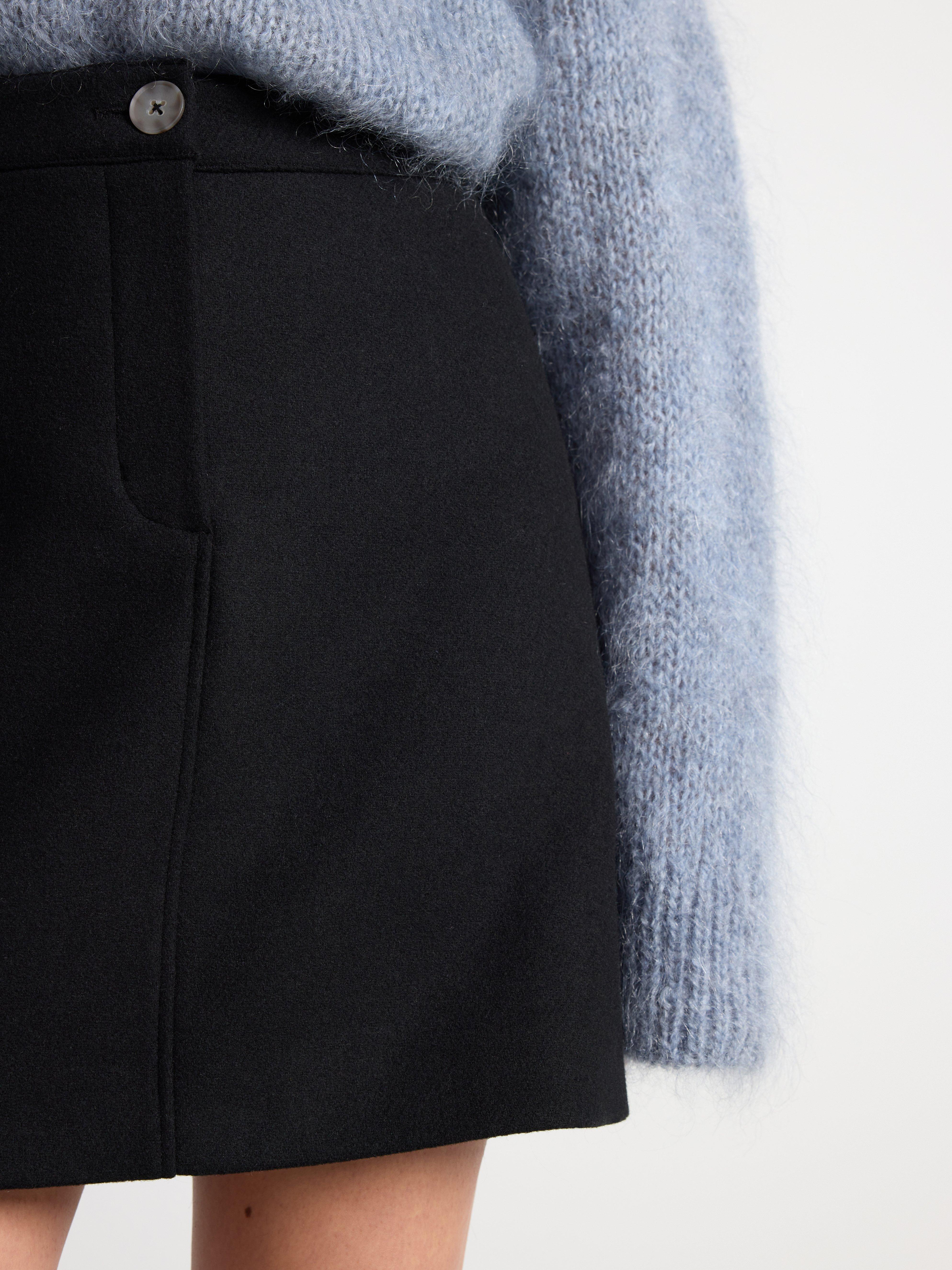 Skirt in wool blend Black