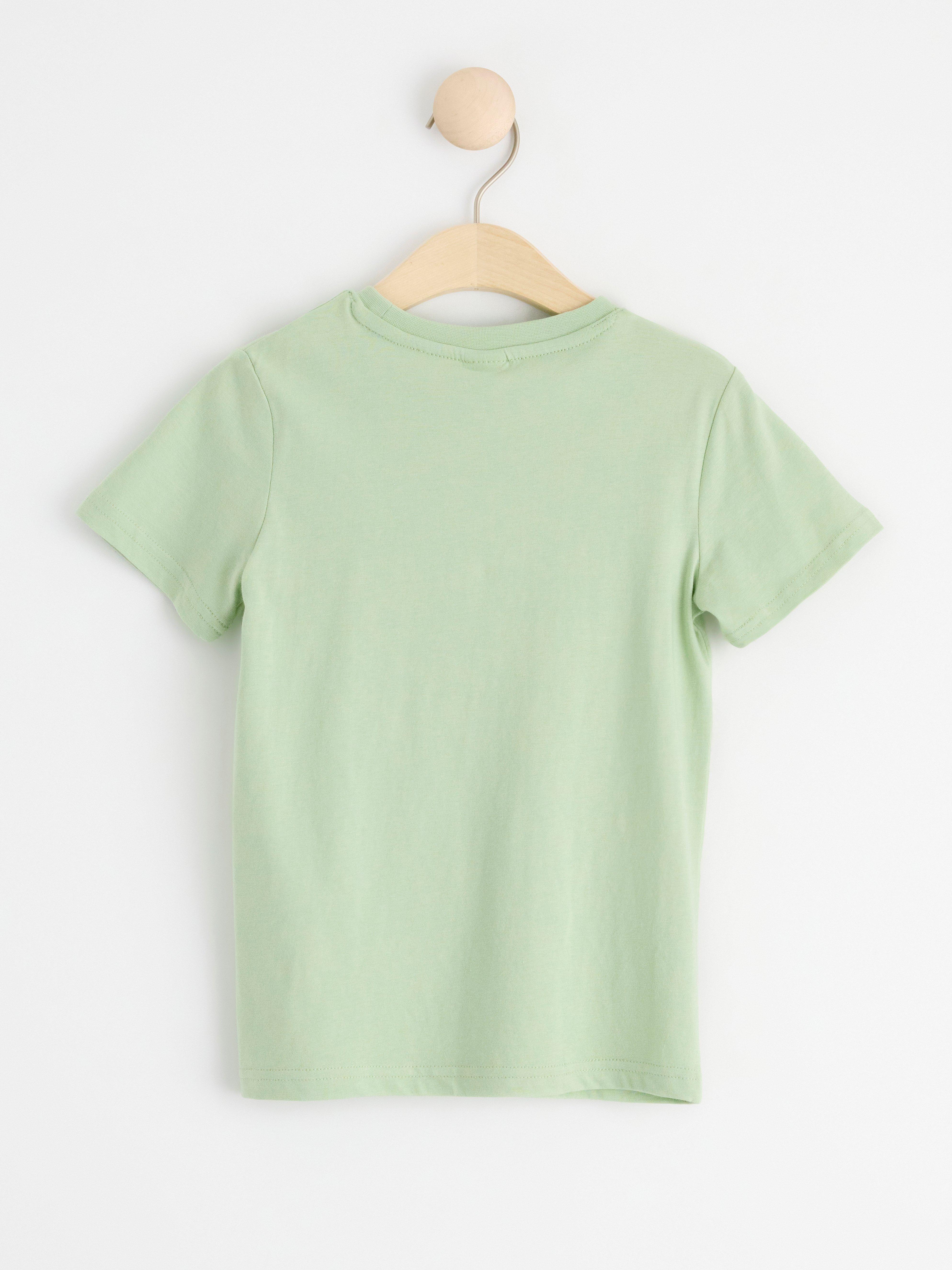 Short sleeve top with working vehicles Light Dusty Green